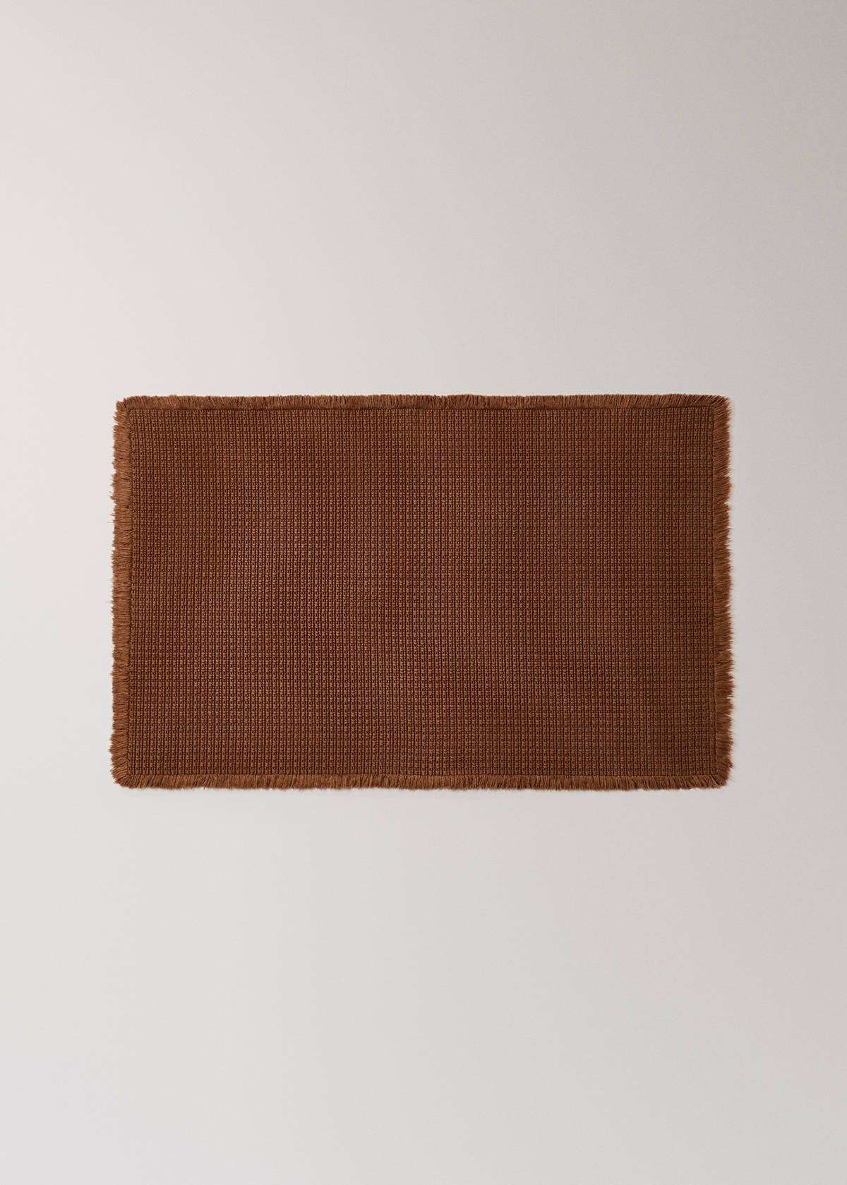 Cotton waffle bath rug — Russet