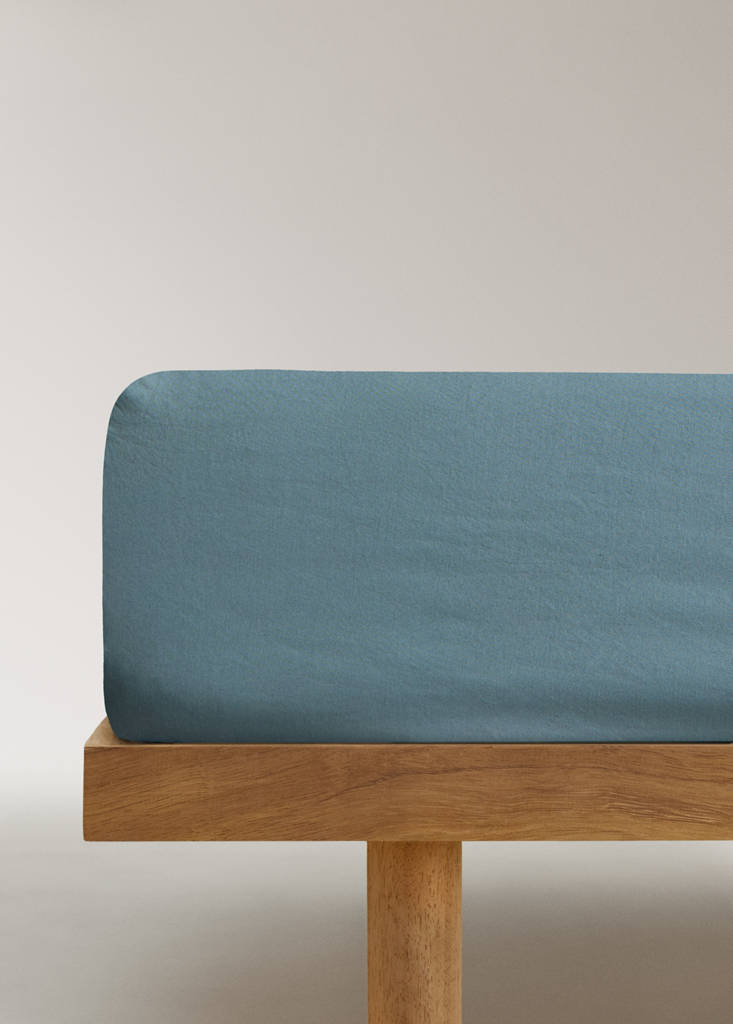 Fitted sheet 100% cotton satin Bed 150 cm — Forest Green