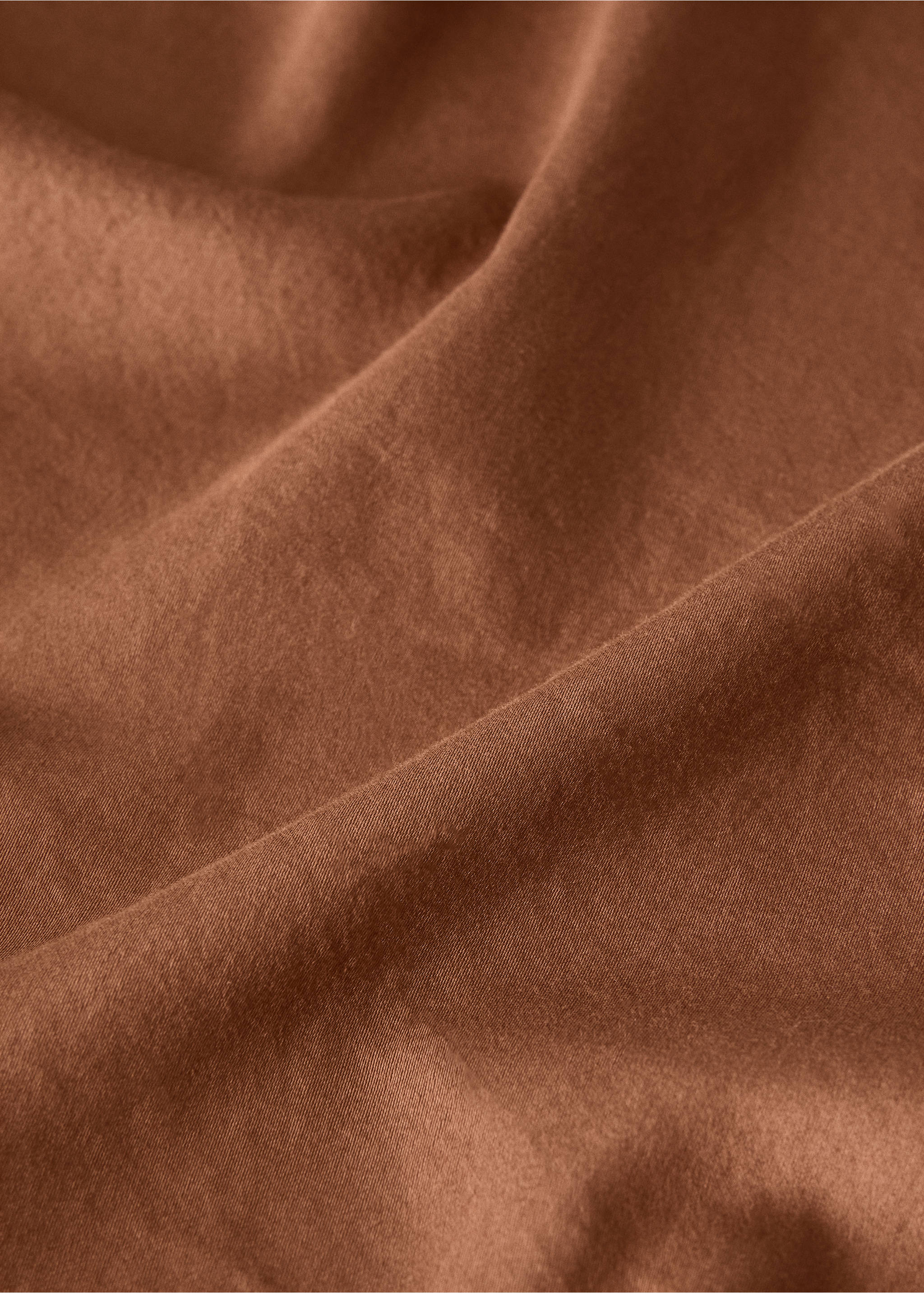 Percale cotton fitted sheet for 90 cm bed - Details of the article 1, Caramel. Ref: 37042935-00.