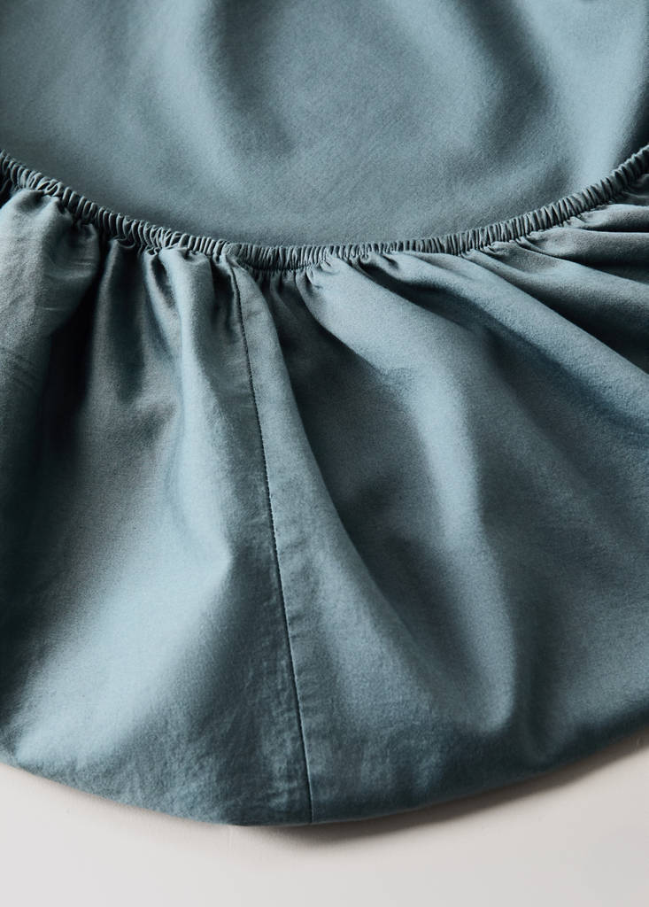 Percale cotton fitted sheet for 90 cm bed — Forest Green