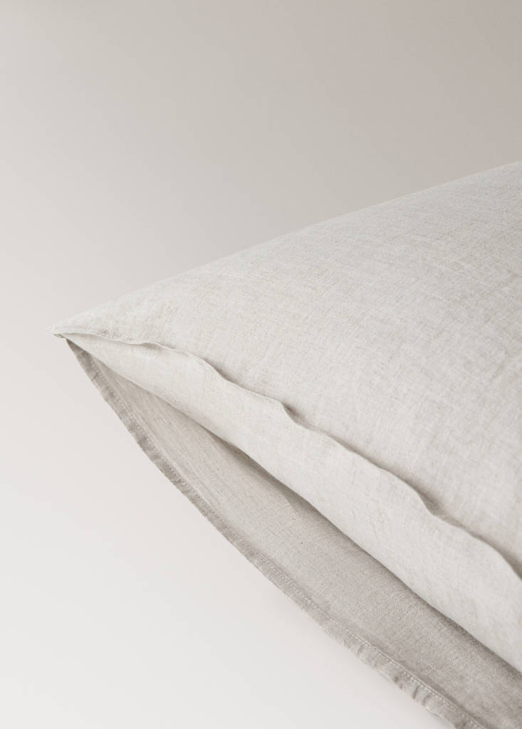 Two washed linen pillowcases 60x60 cm — Sand