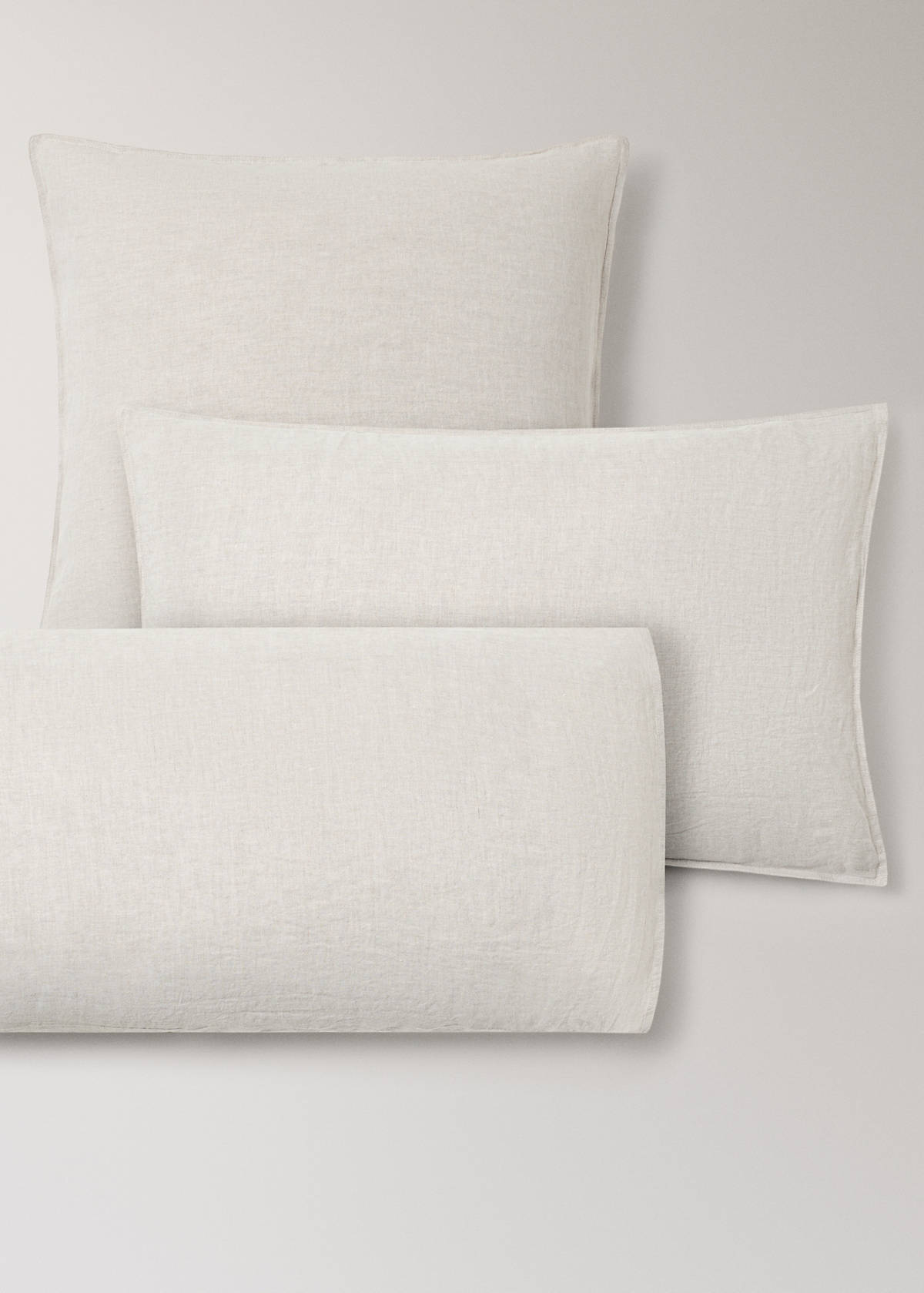 Two washed linen pillowcases 60x60 cm — Sand