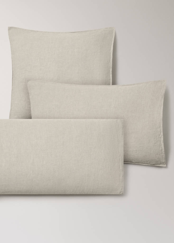 Two washed linen pillowcases 60x60 cm — Sand