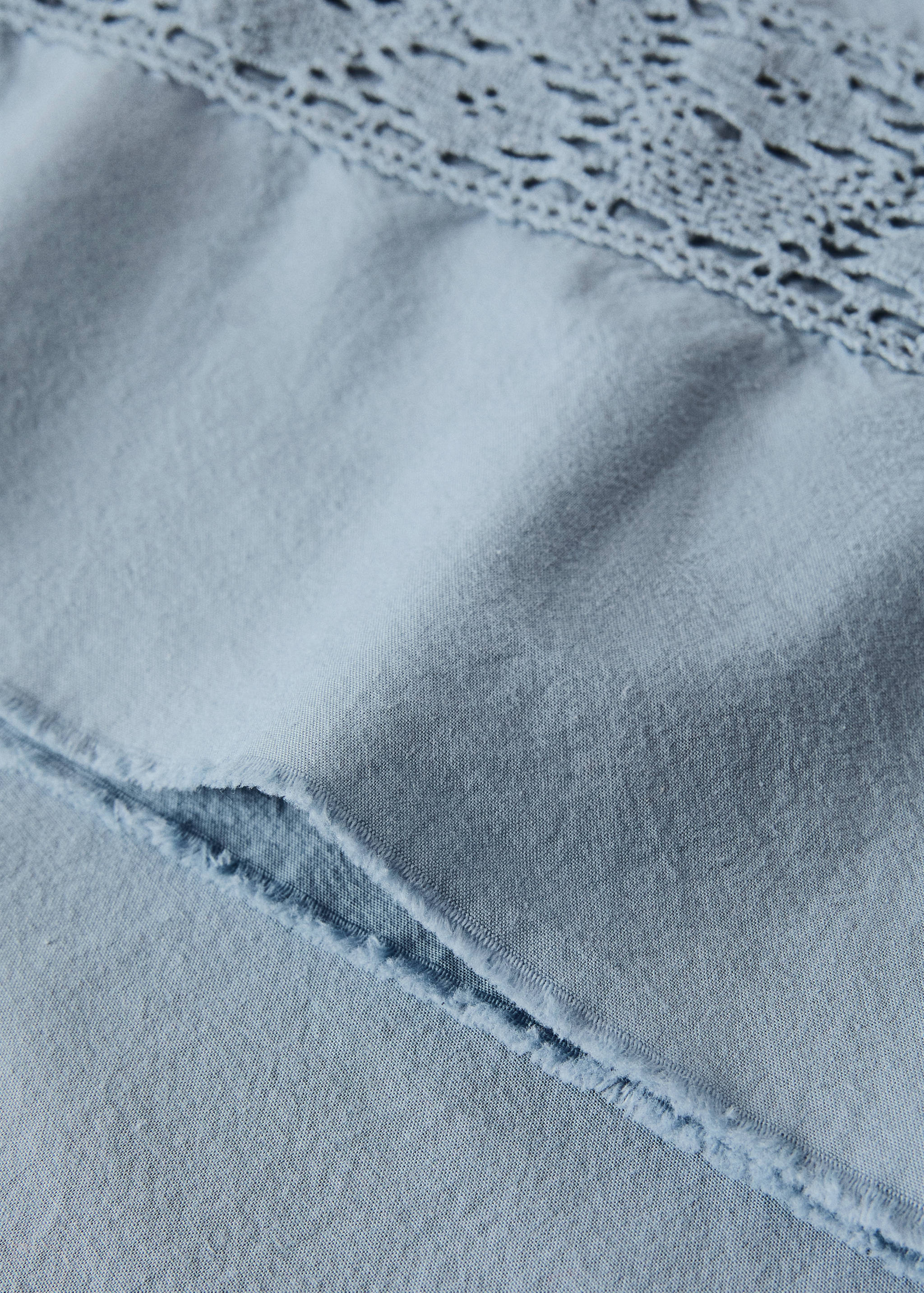 Washed cotton pillowcase with lace trim 45x110 cm - Details of the article 1