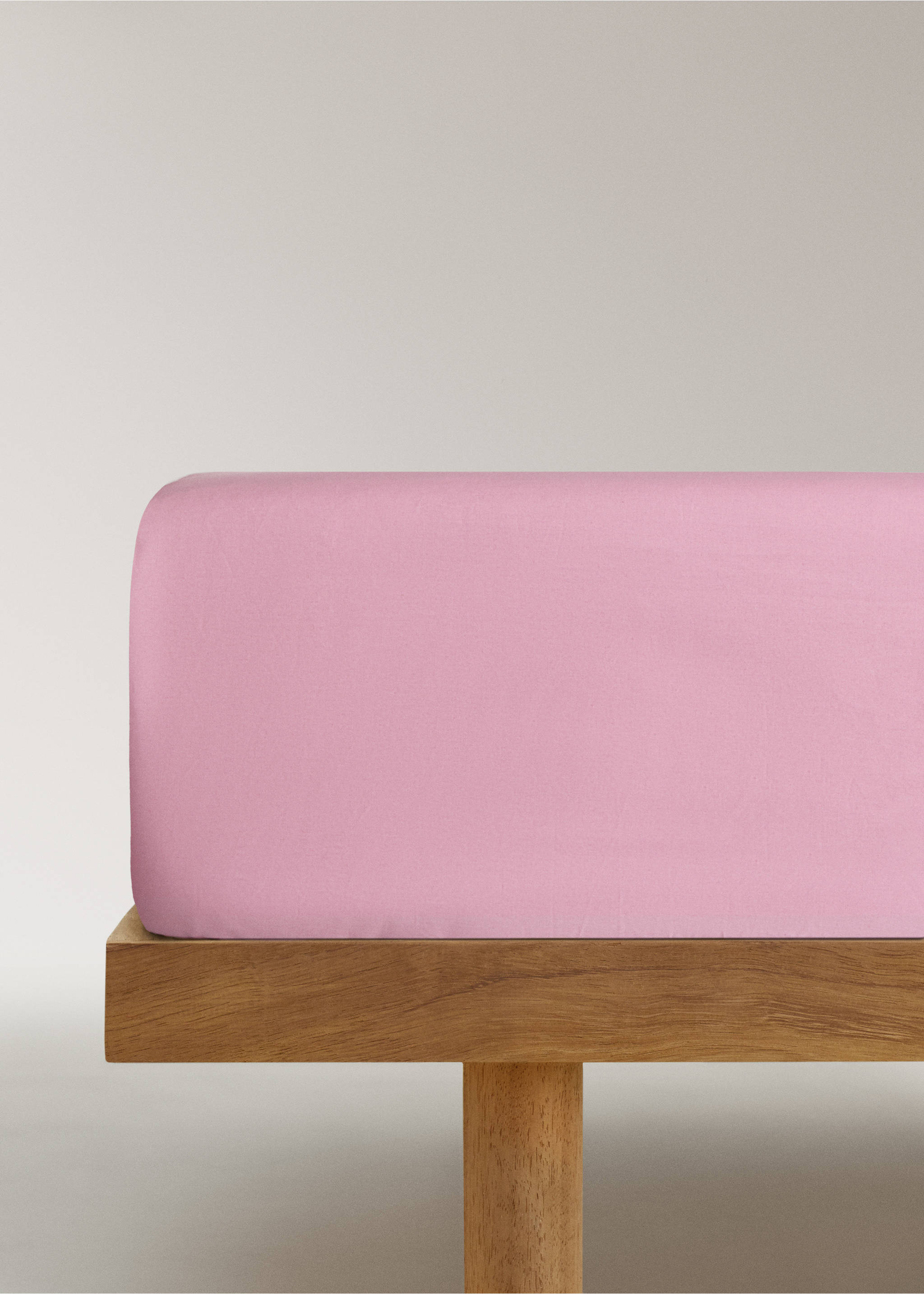 200-thread count percale cotton fitted sheet for 160 cm bed - Article without model, Wine. Ref: 37042954-00.