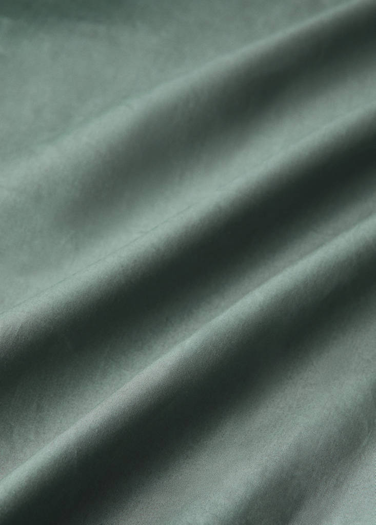 Spannbettlaken aus Baumwoll-Perkal, 300er Fadendichte, 180 cm Bett — Mittelgrün