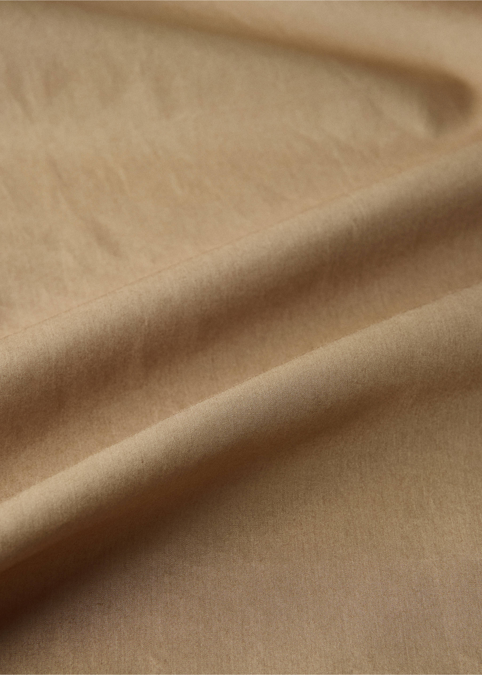 300-thread count percale cotton fitted sheet for 150 cm bed - Details of the article 2, Tobacco Brown. Ref: 37042960-00.