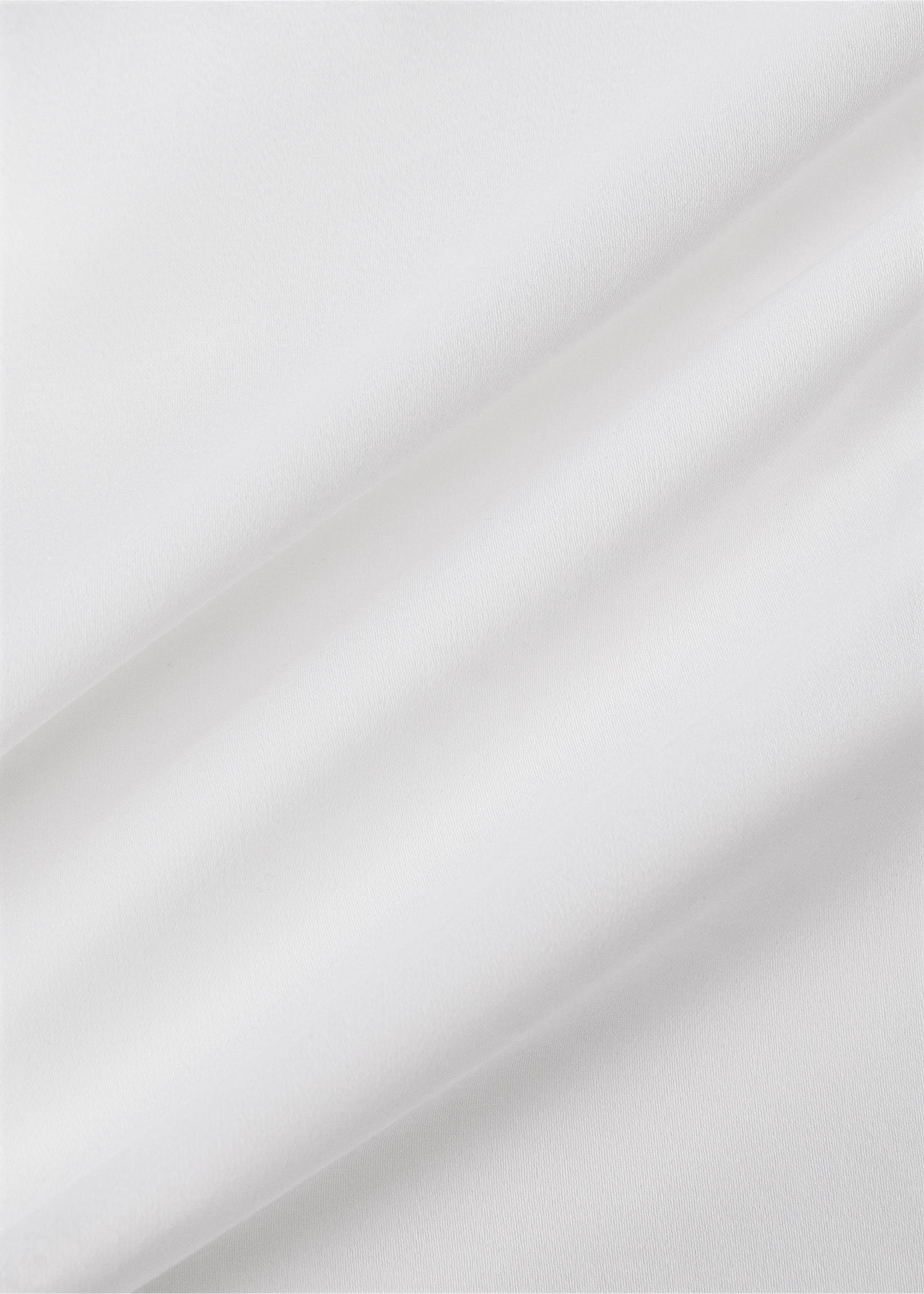 Drap-housse coton satin 600 fils lit 200 cm - Plan moyen, Blanc. Ref: 37042969-00.