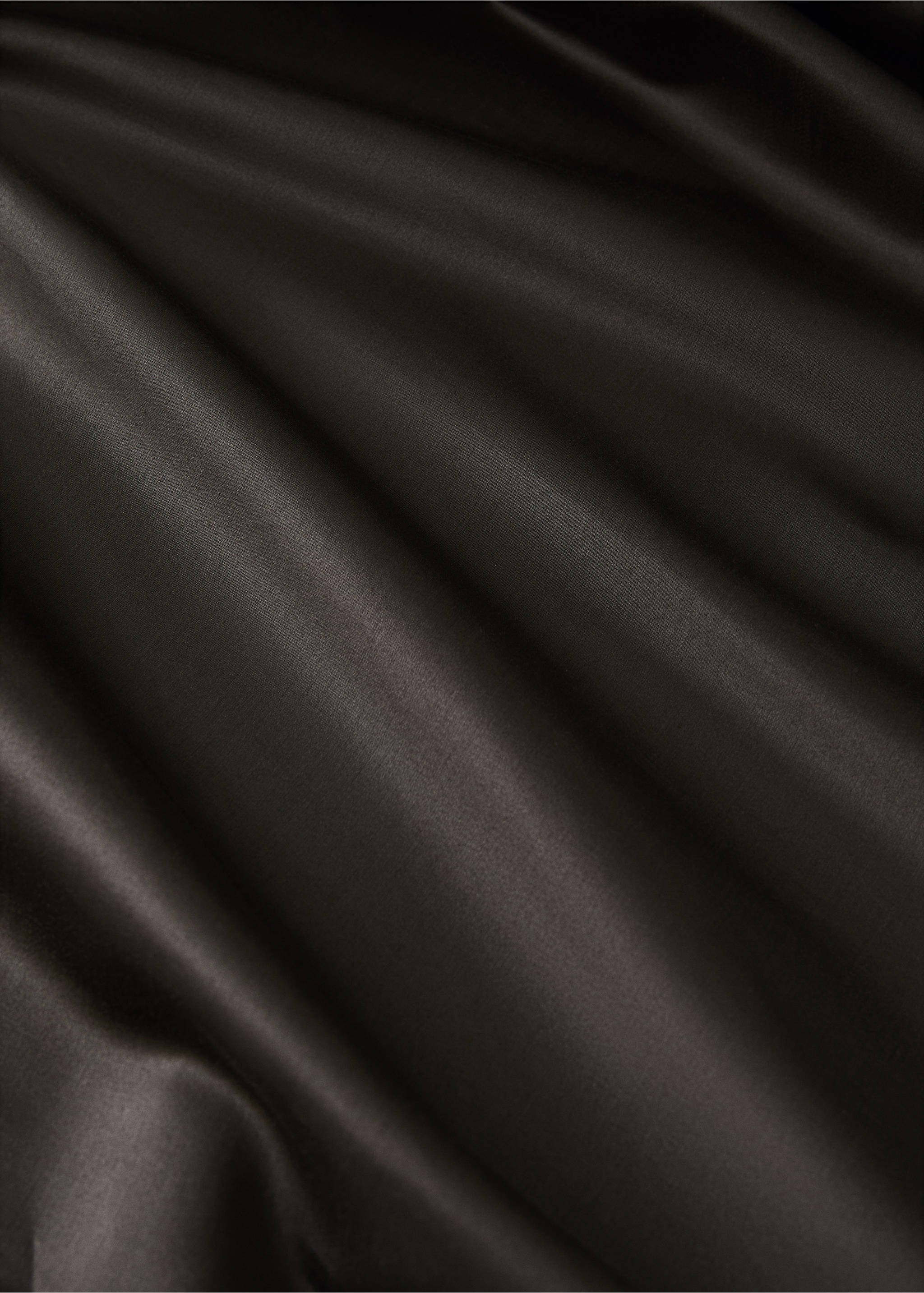 600 threads washed cotton fitted sheet King bed - Details of the article 1, Brown. Ref: 37042972-00.
