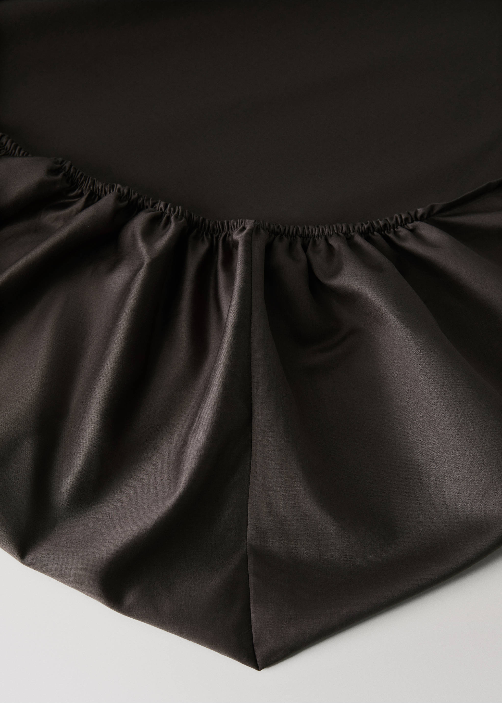 600 threads washed cotton fitted sheet King bed - Details of the article 2, Brown. Ref: 37042972-00.