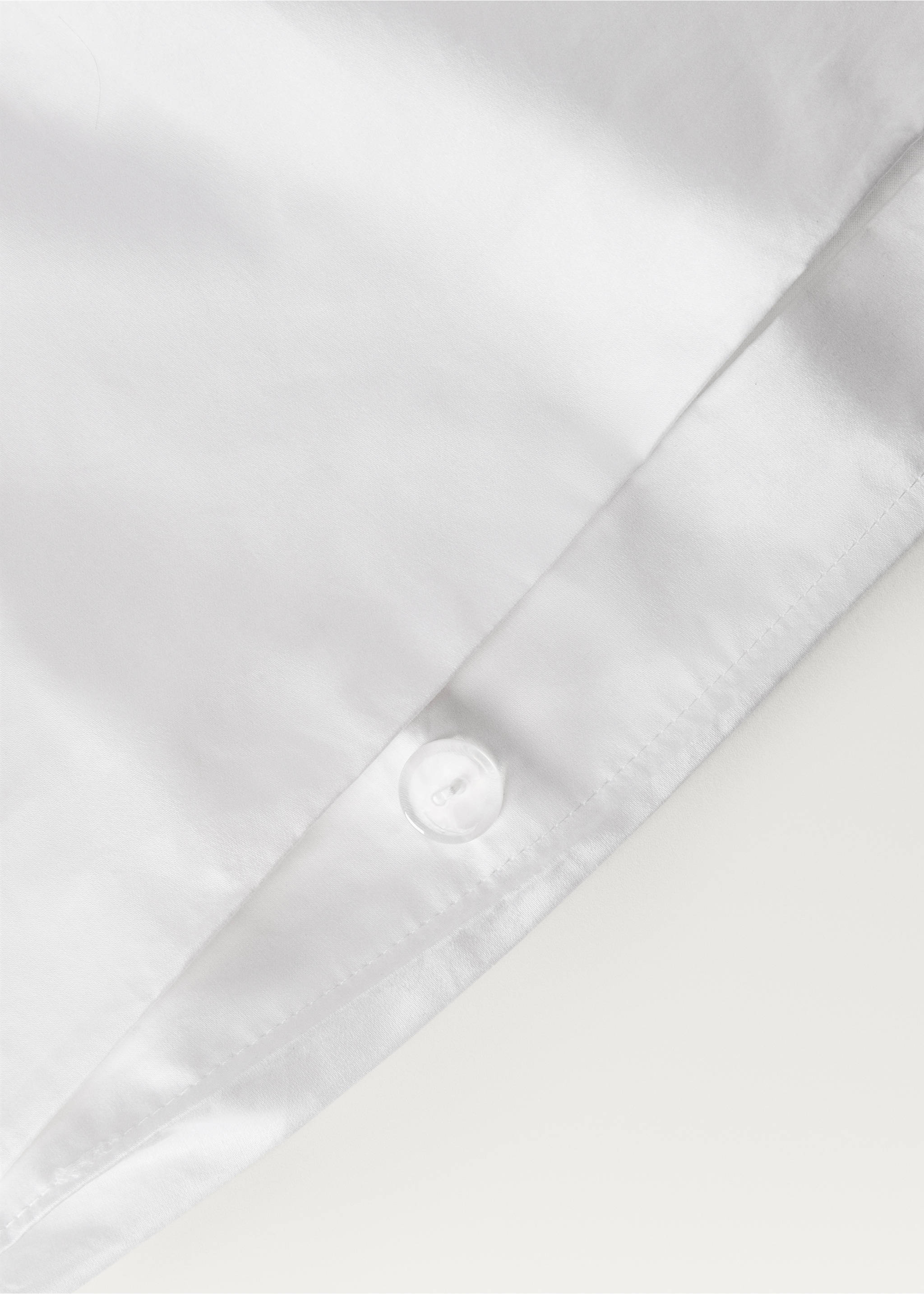 600 threads count satin cotton duvet cover King bed - Details of the article 1, White. Ref: 37043060-00.