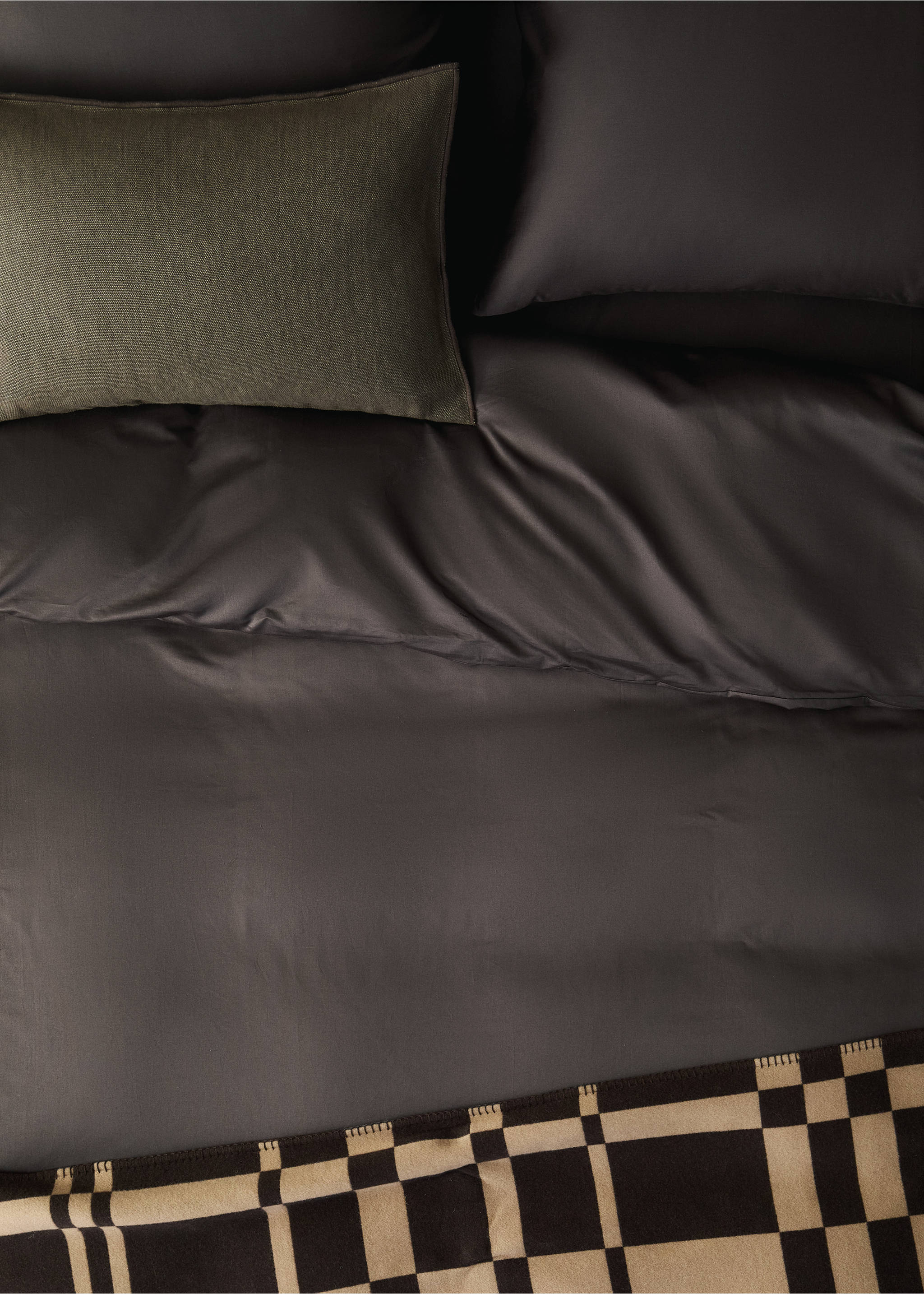 600 threads count satin cotton duvet cover King bed - Details of the article 7, Brown. Ref: 37043060-00.