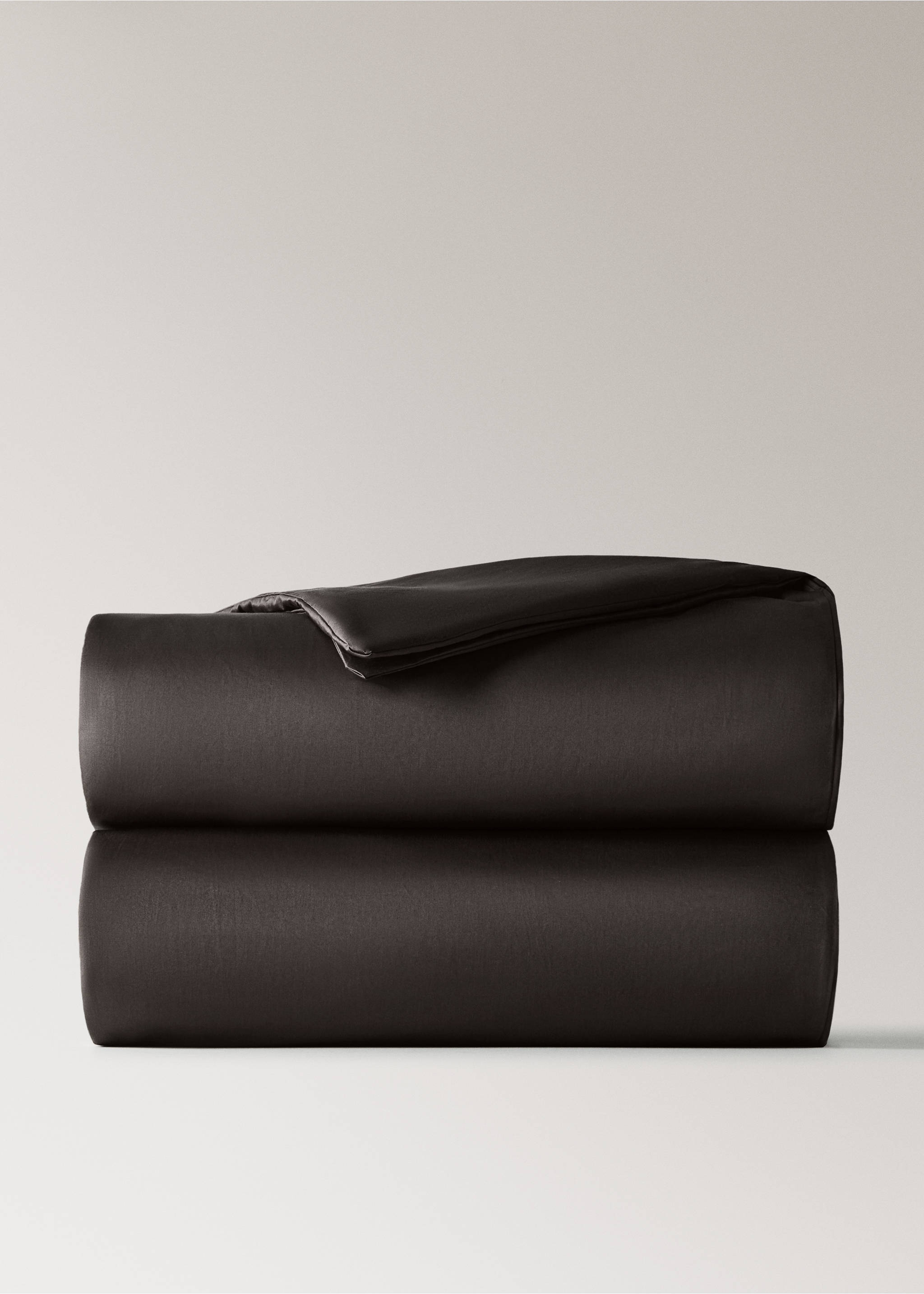 600 threads count satin cotton duvet cover King bed - Article without model, Brown. Ref: 37043060-00.