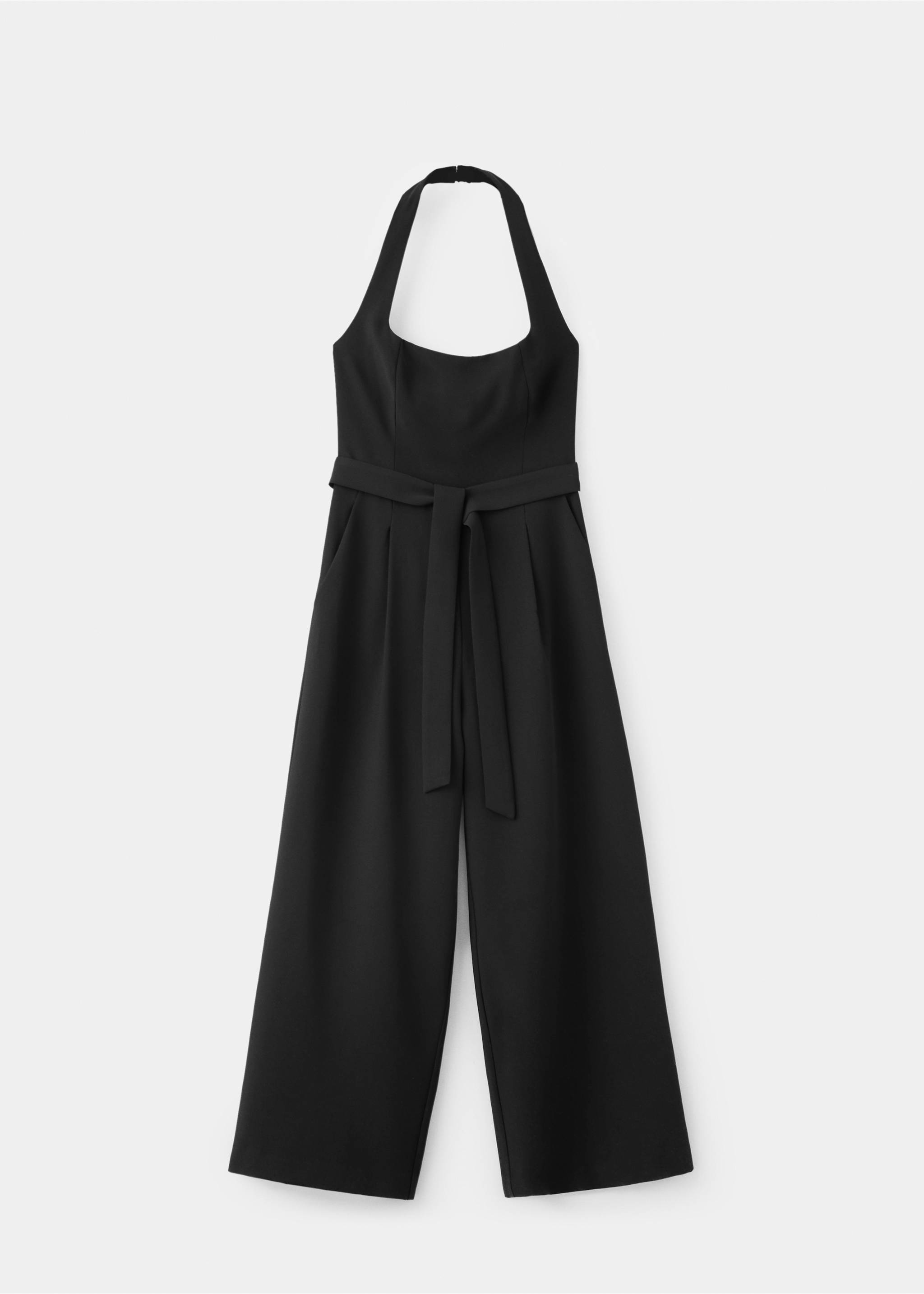 Halter-neck jumpsuit with belt - Article without model, Black. Ref: 37043274-00.