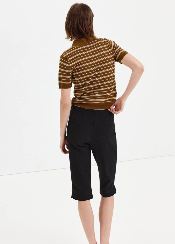 Knitted polo-neck sweater — Caramel