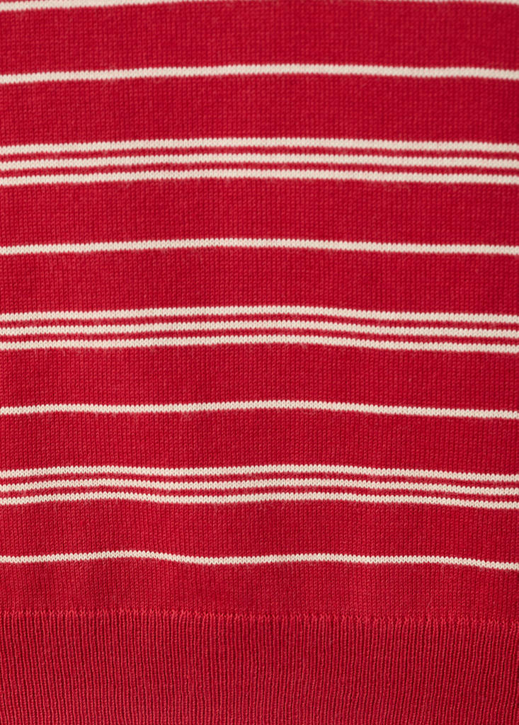 Knitted polo-neck sweater — Red