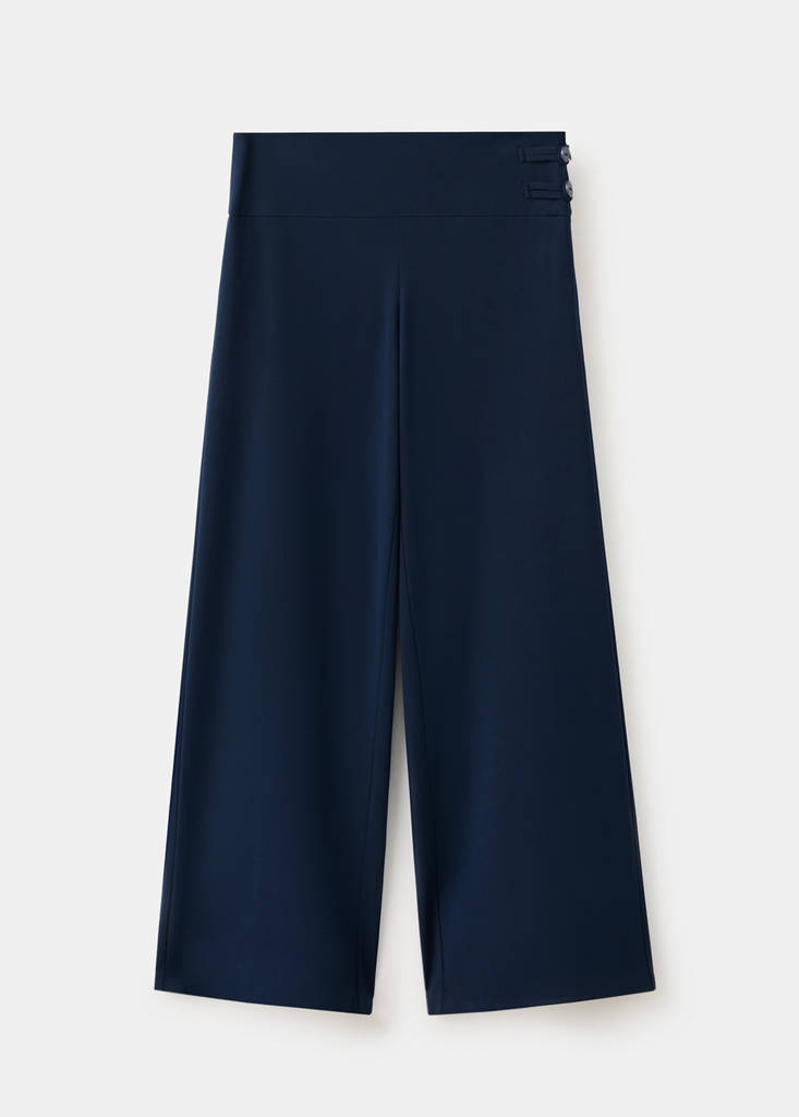 High-rise wide leg trousers — Navy