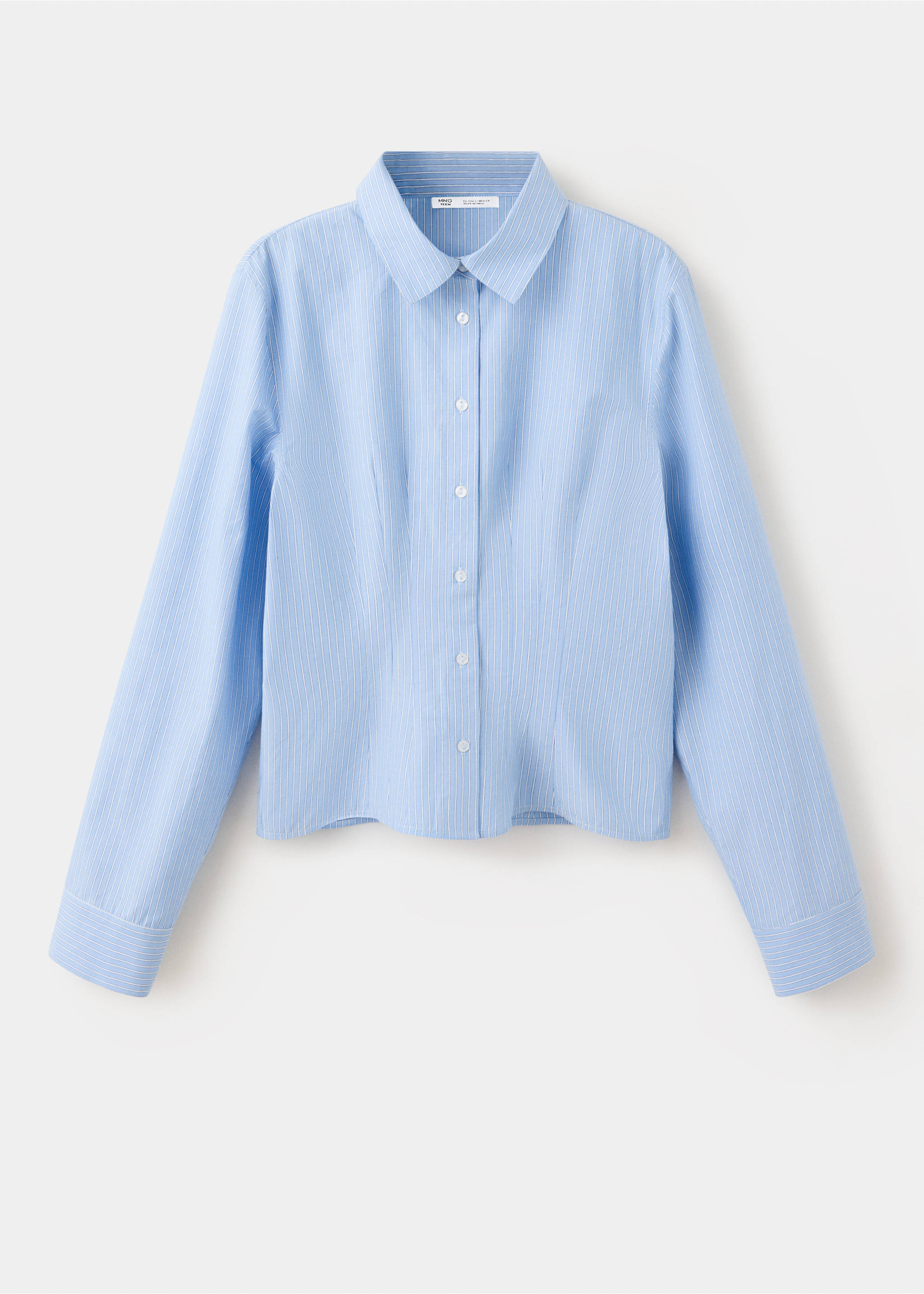 100% cotton striped shirt - Article without model, Sky Blue. Ref: 37043277-00.