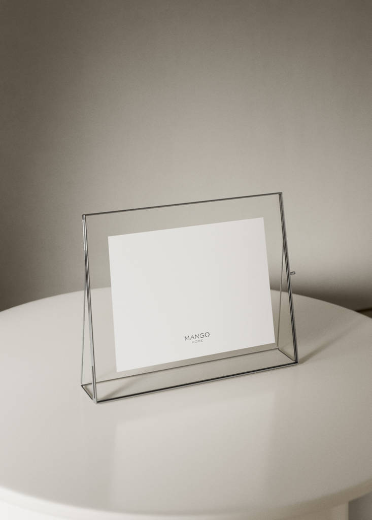 Small glass photo frame — Silver