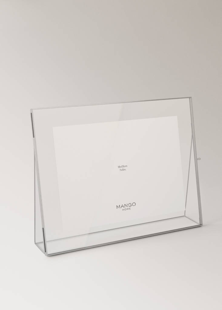 Small glass photo frame — Silver