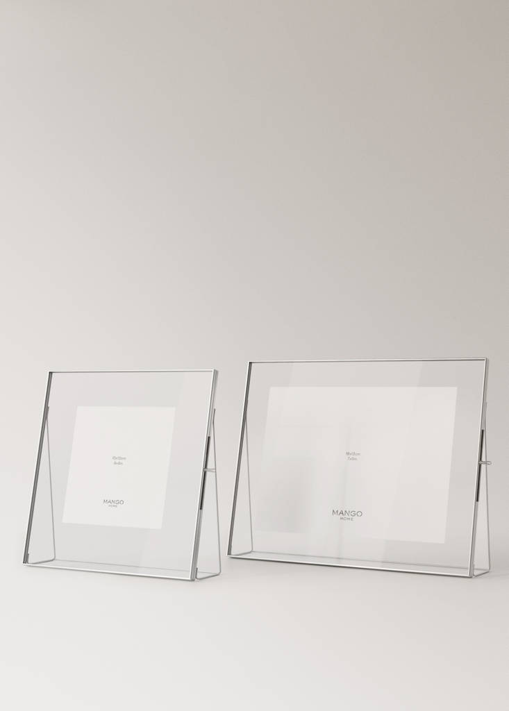 Small glass photo frame — Silver