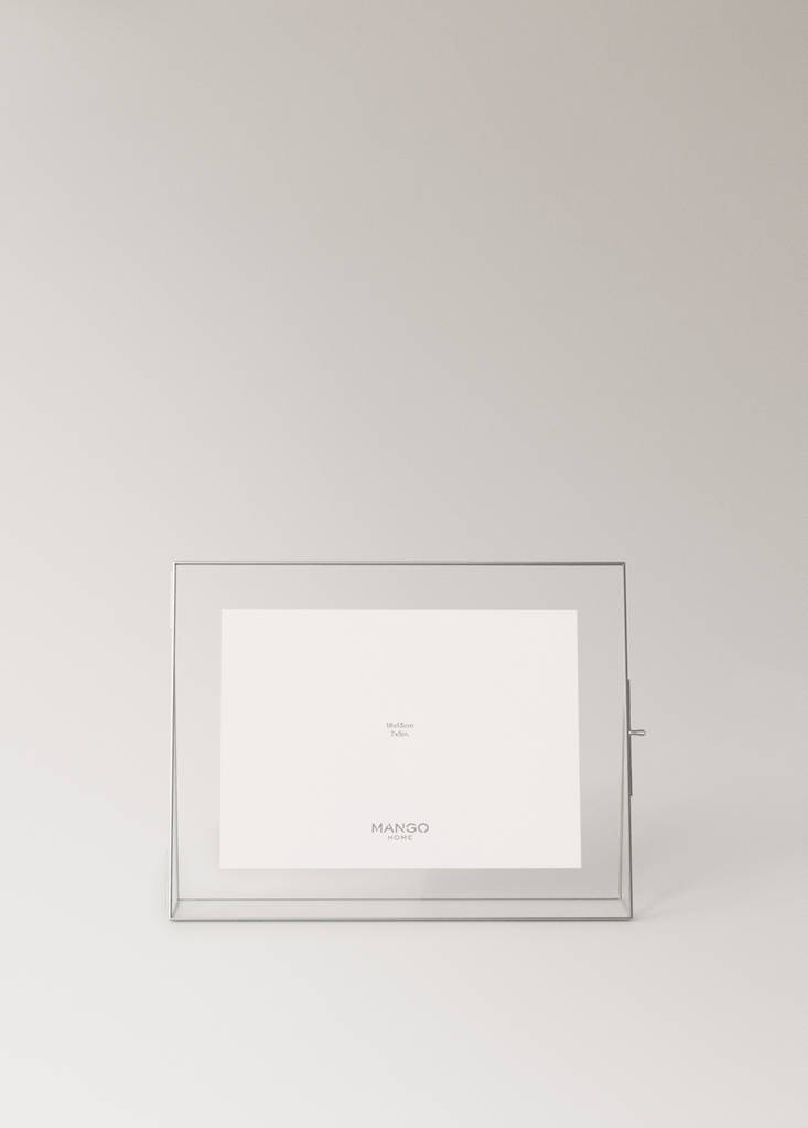 Small glass photo frame — Silver