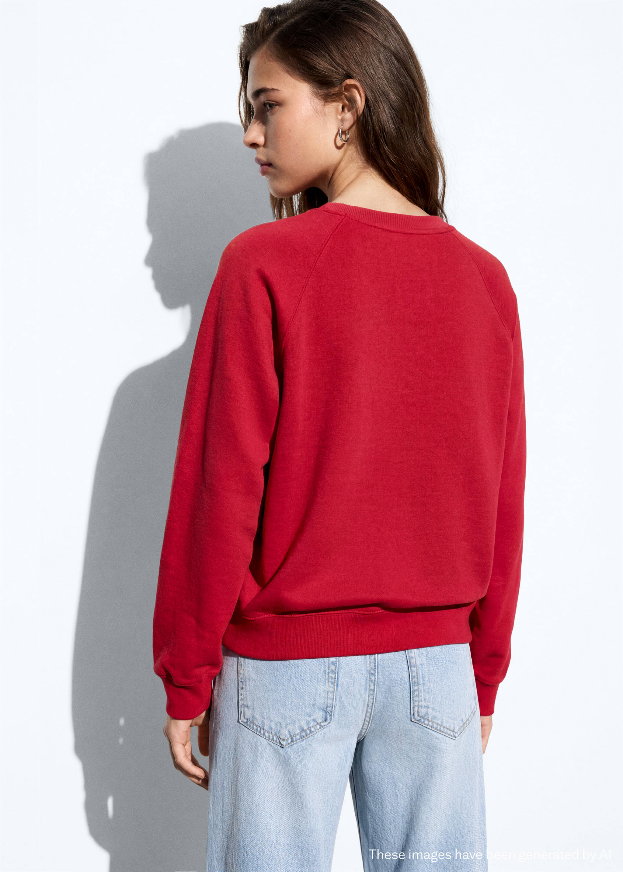 Cotton sweatshirt with stitching detail - Reverse of the article