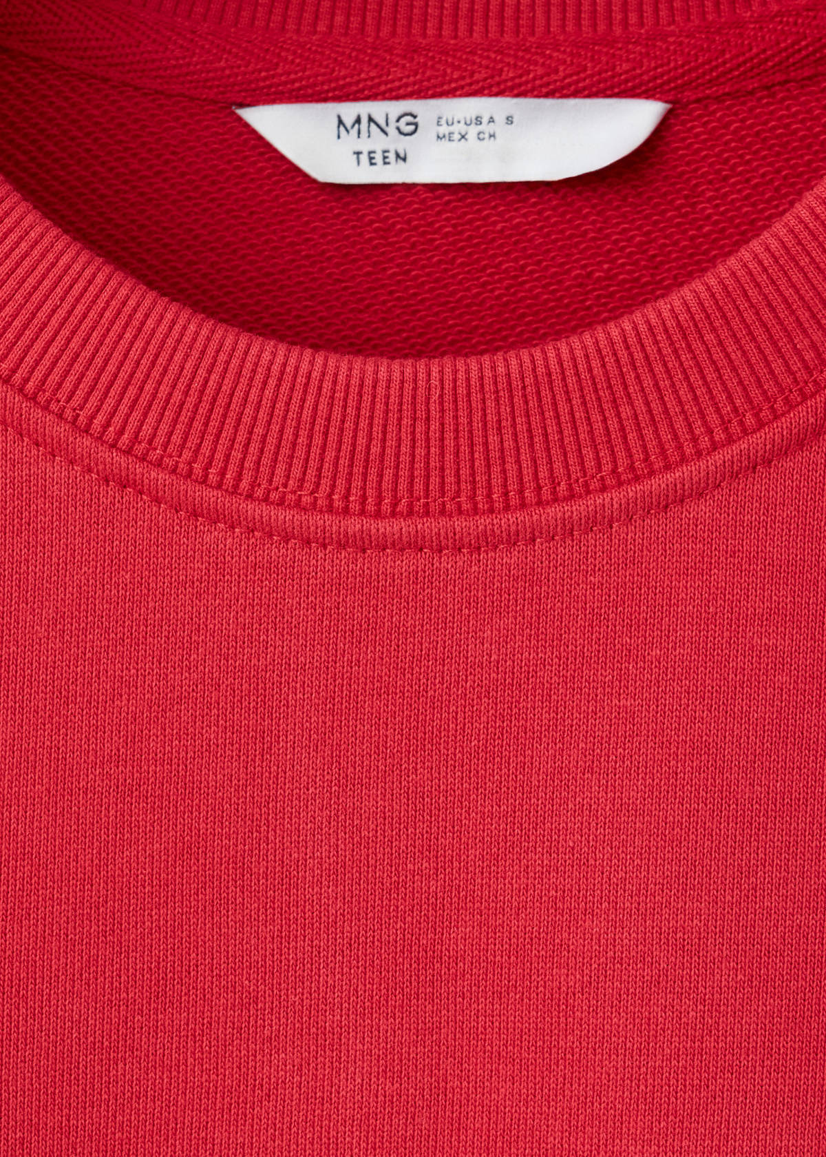 Cotton sweatshirt with stitching detail — Red