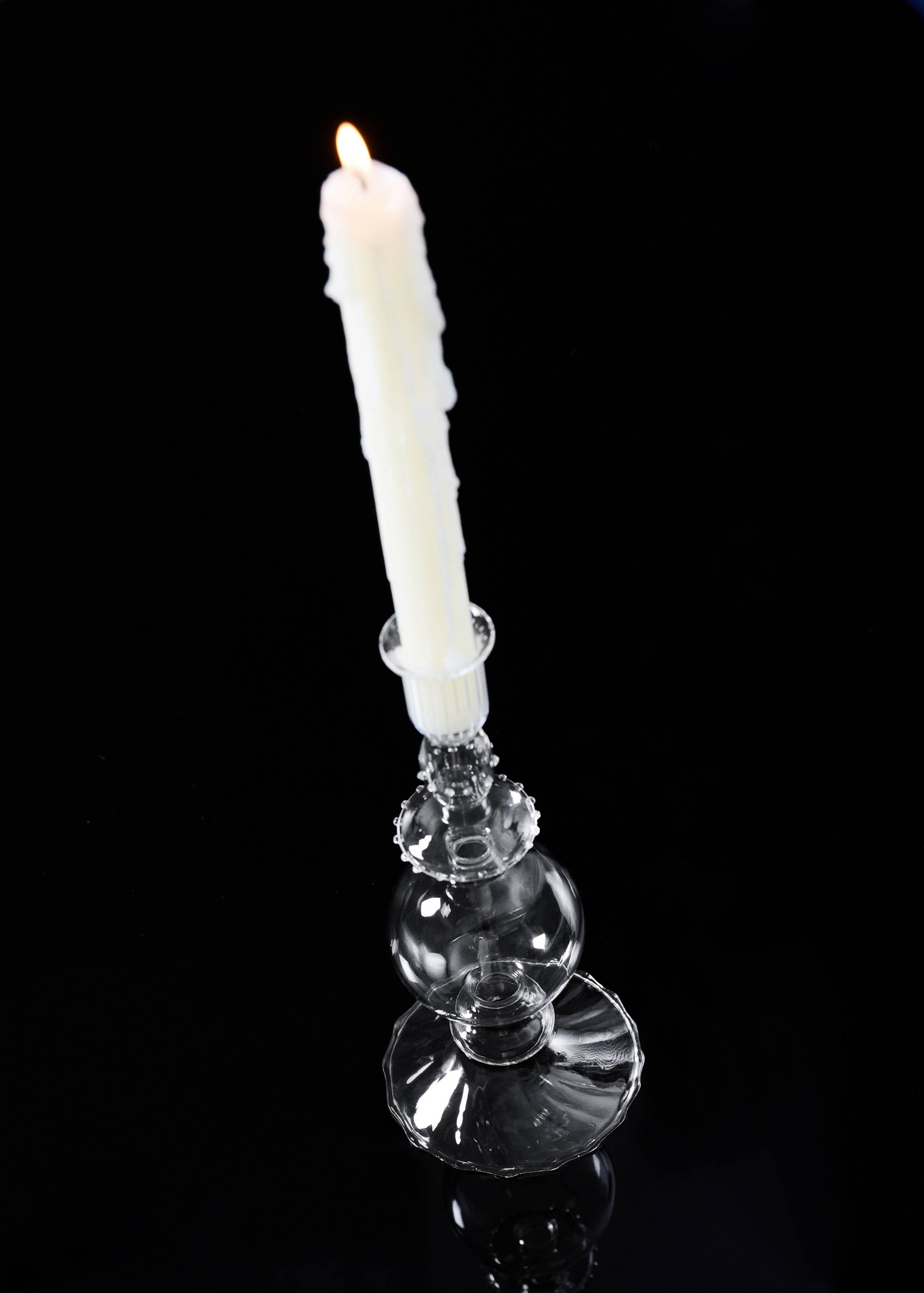 Embossed glass candle holder - General plane