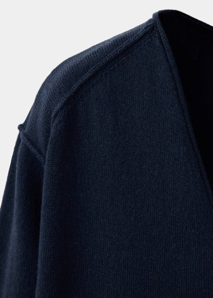 Ribbed knitted cardigan — Navy