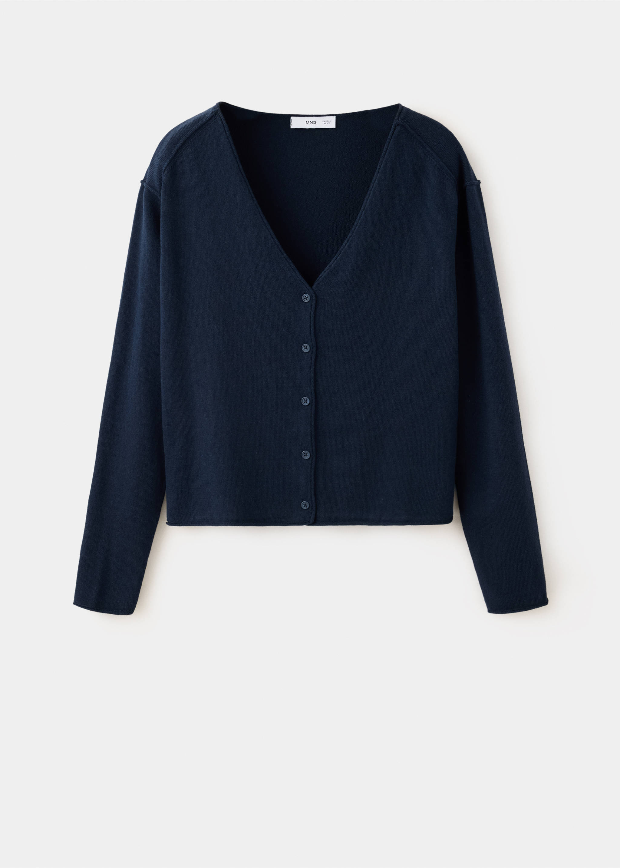 Cardigan maille côtelée - Article sans modèle, Bleu marine. Ref: 37043283-00.