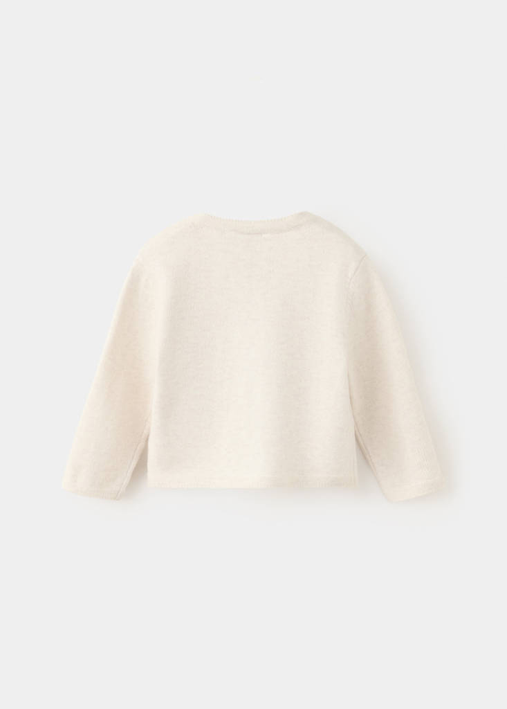Long sleeves knit cardigan — Sand