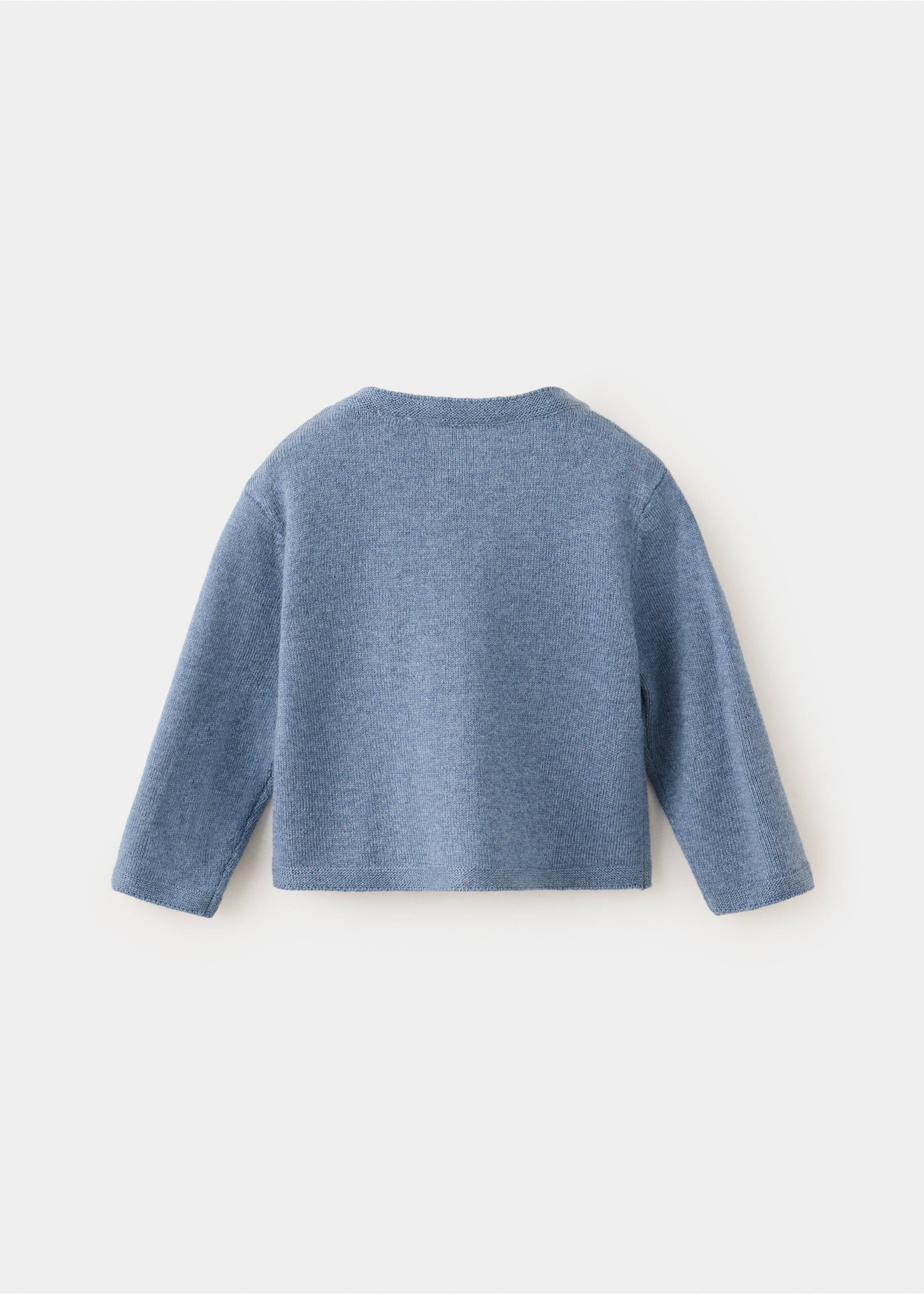 Cardigan maille manches longues - Verso de l’article, Bleu. Ref: 37043284-00.