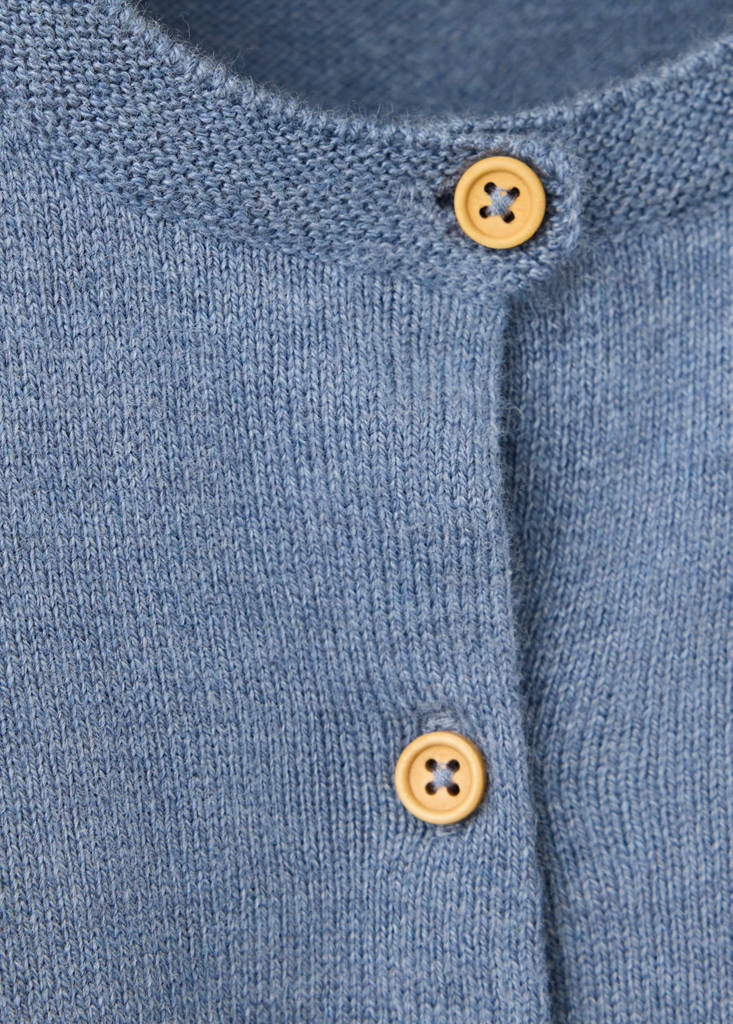Long sleeves knit cardigan — Blue