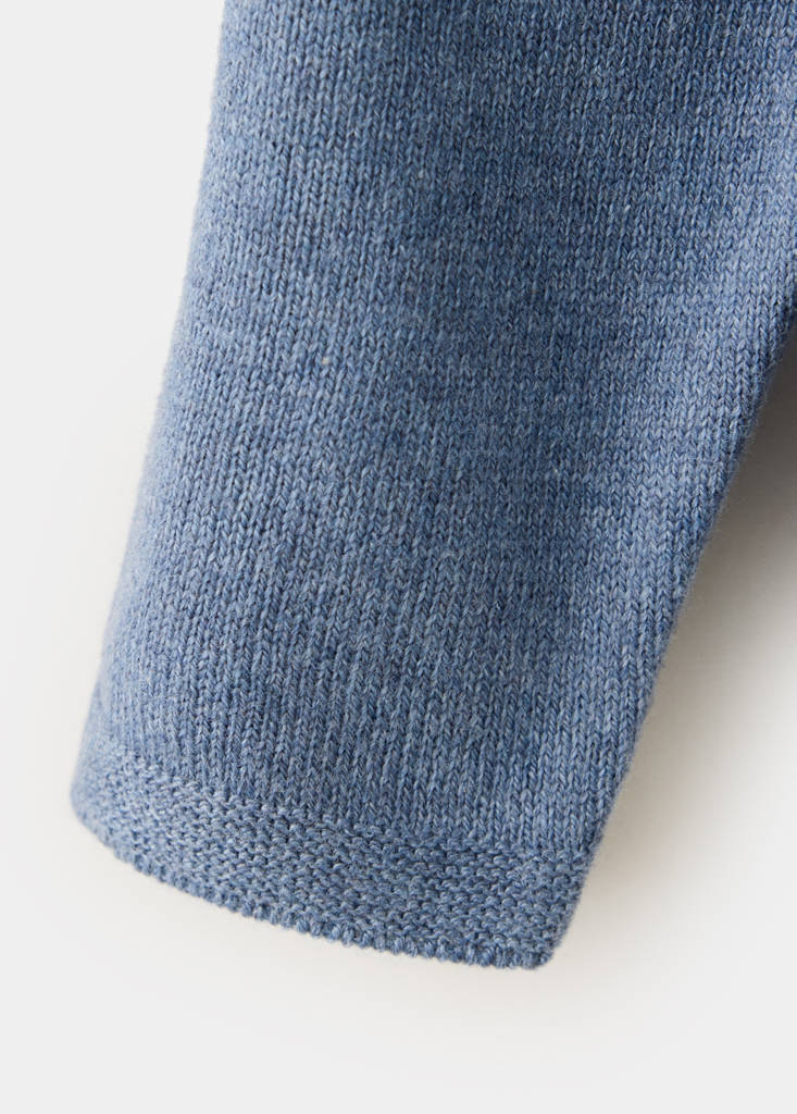 Long sleeves knit cardigan — Blue