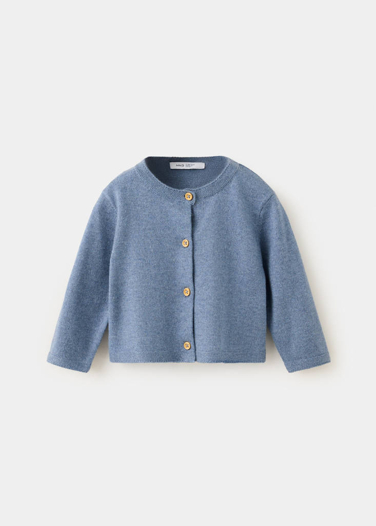 Long sleeves knit cardigan — Blue
