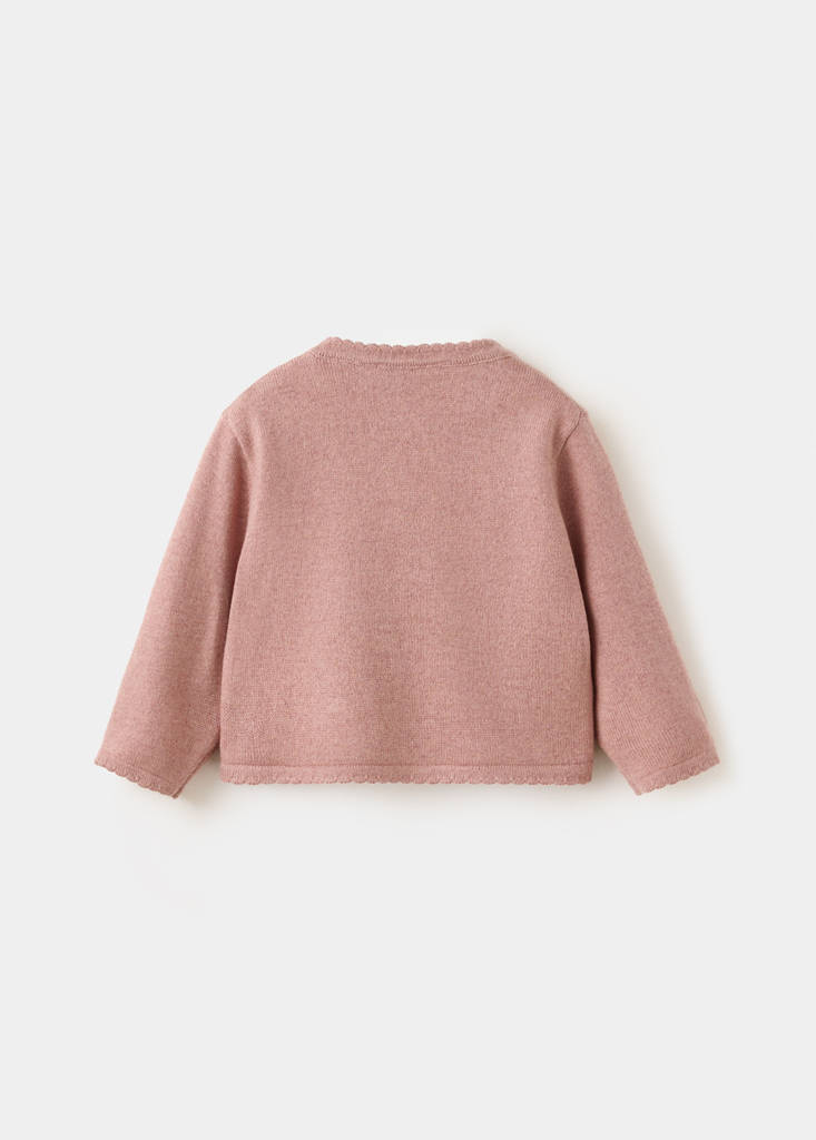 Long sleeves knit cardigan — Pink