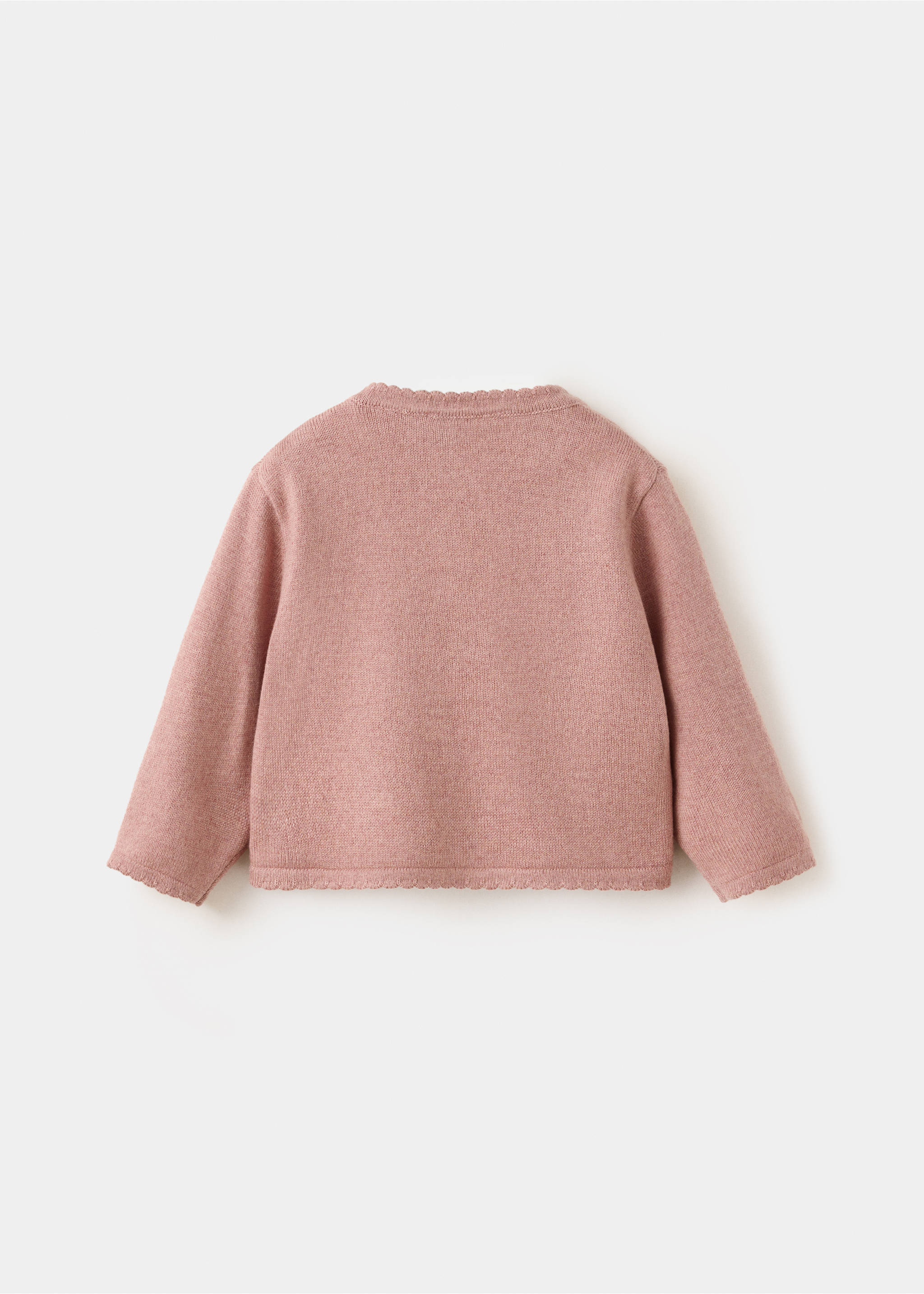 Cardigan maille manches longues - Verso de l’article, Rose. Ref: 37043285-00.