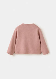 Long sleeves knit cardigan — Pink 3