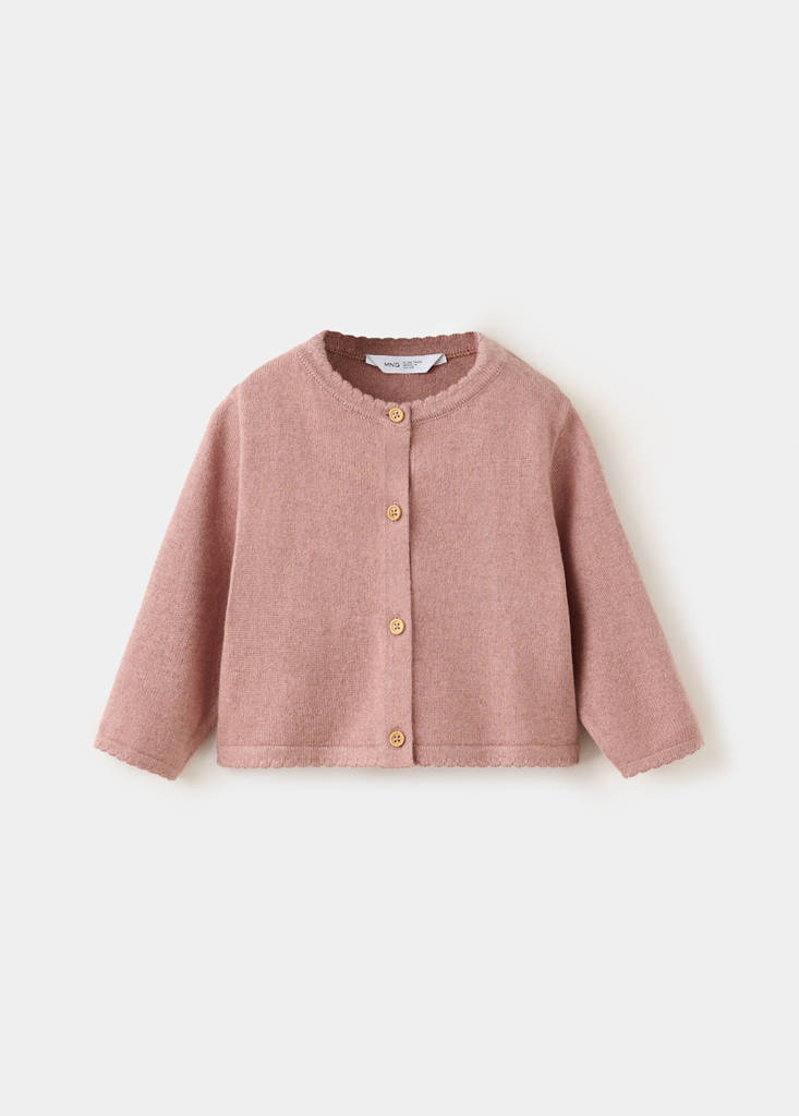 Long sleeves knit cardigan — Pink