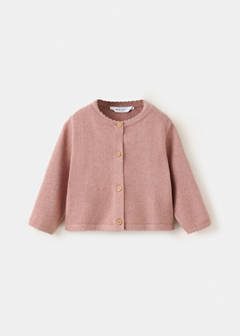 Long sleeves knit cardigan — Pink 1