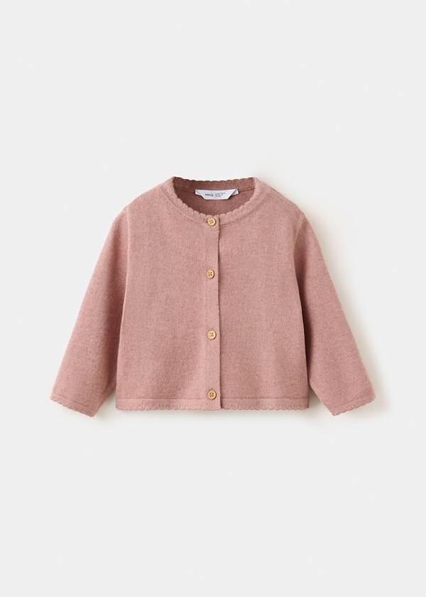Long sleeves knit cardigan — Pink