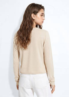 Knit cardigan with opening detail — Sand 5