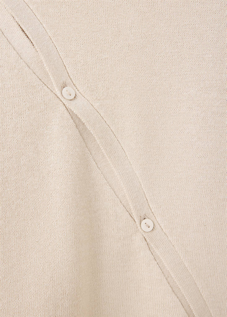 Knit cardigan with opening detail — Sand