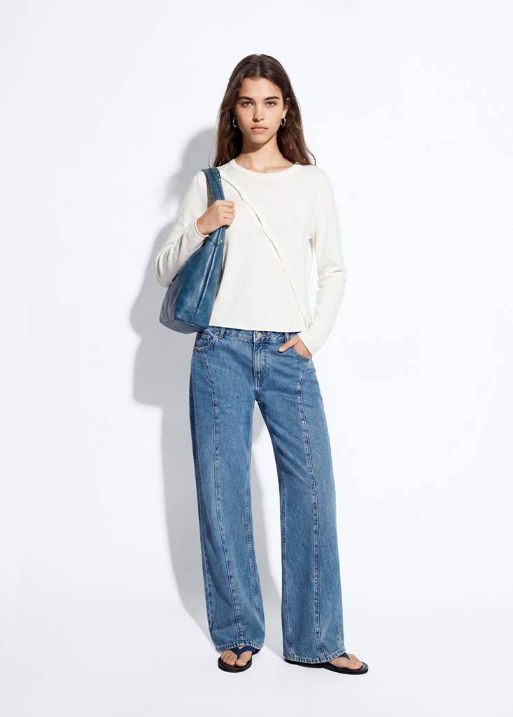 Mango Cardigan En Maille Avec Détail D'ouverture In Blanc