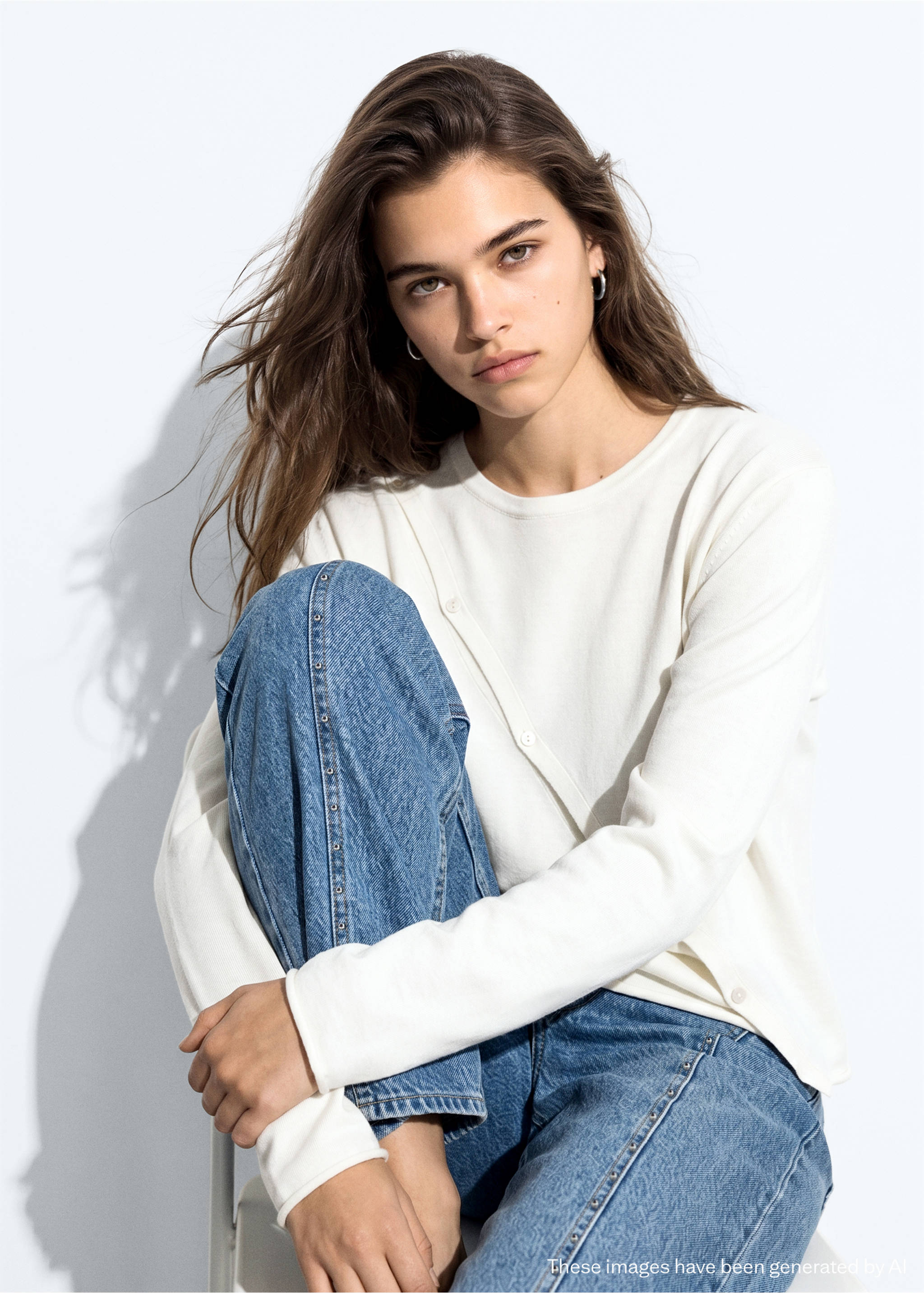 Knit cardigan with opening detail - Details of the article 1, White. Ref: 37043288-00.