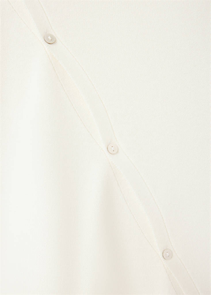 Knit cardigan with opening detail — White