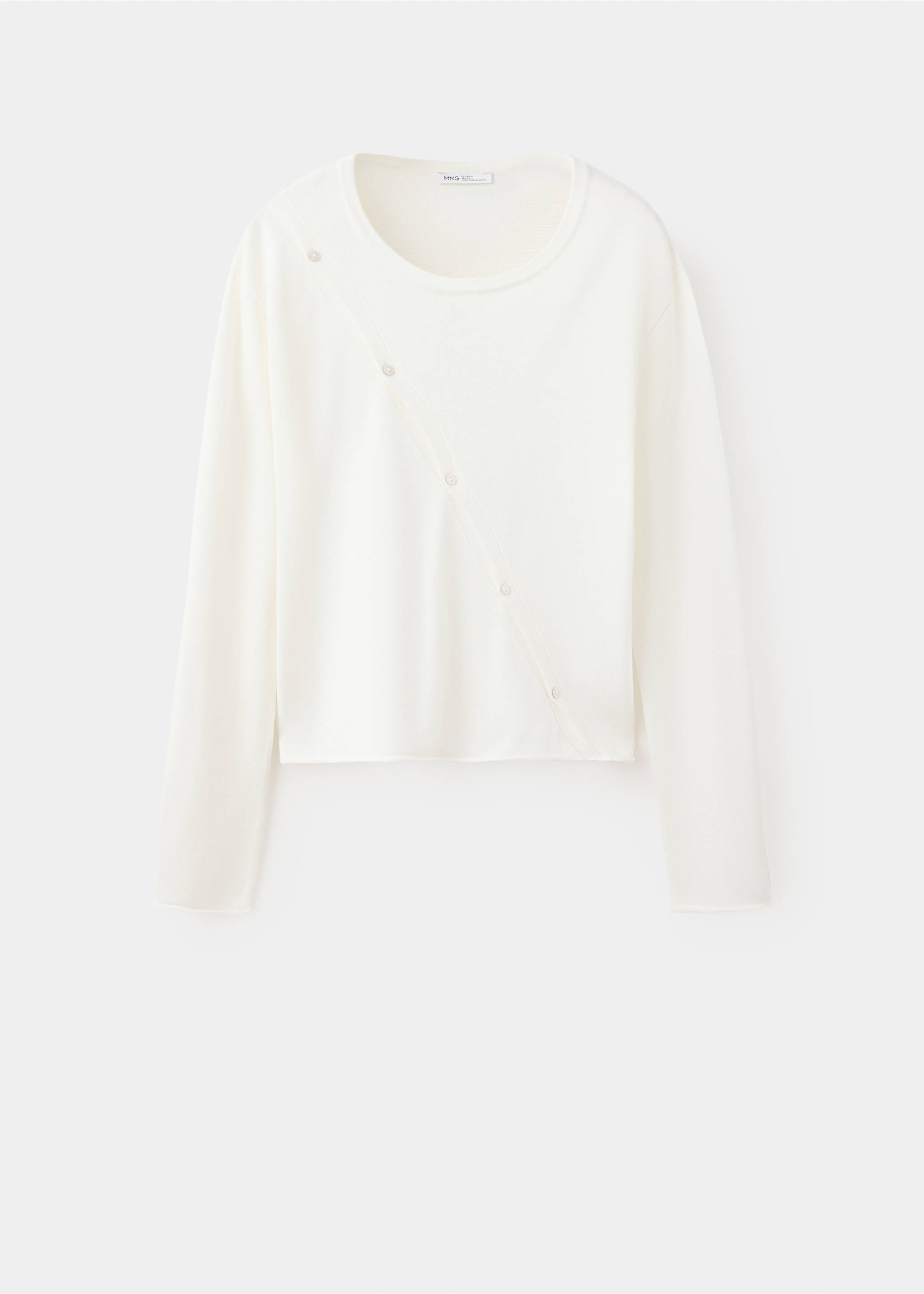 Knit cardigan with opening detail - Article without model, White. Ref: 37043288-00.