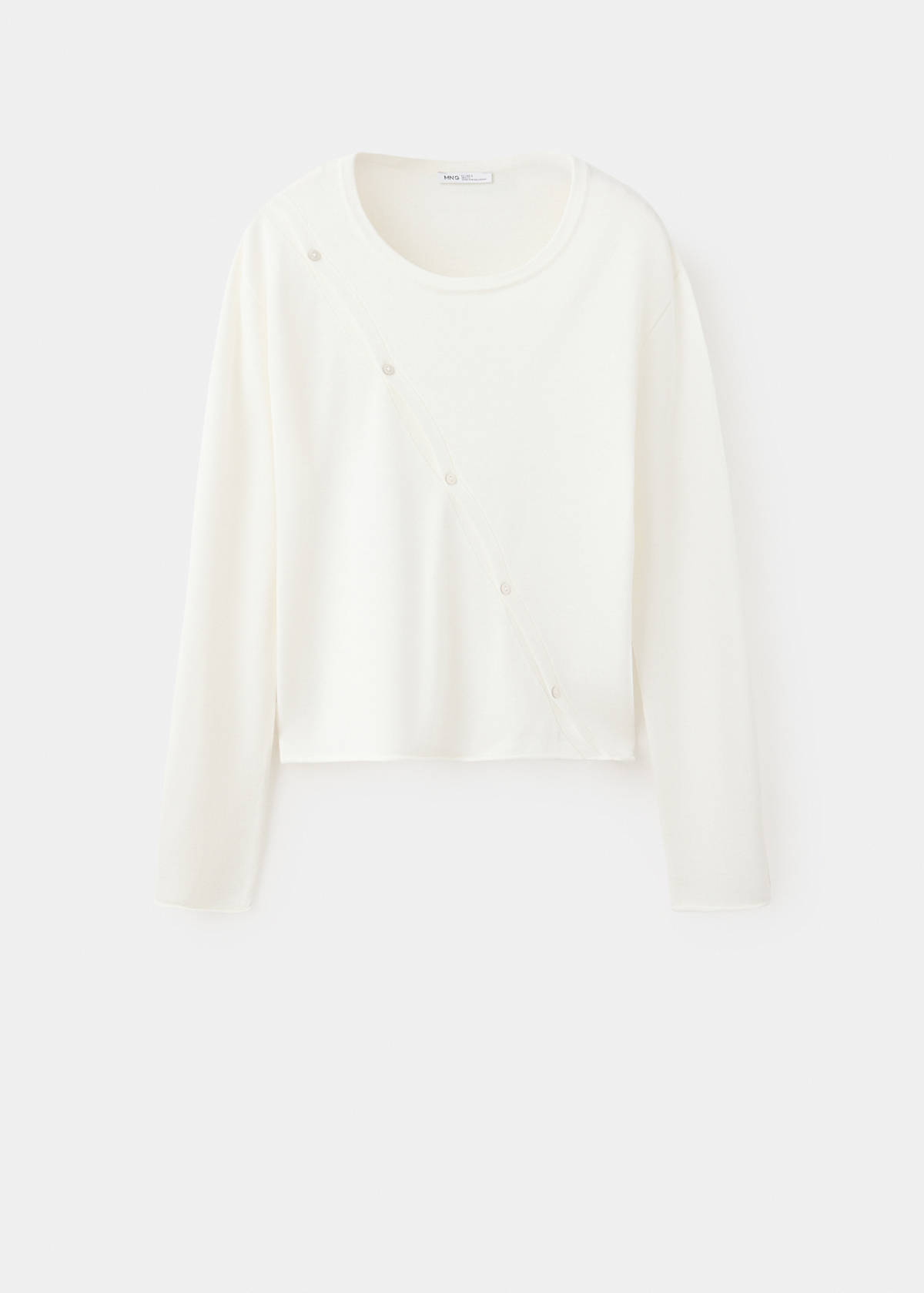 Knit cardigan with opening detail — White