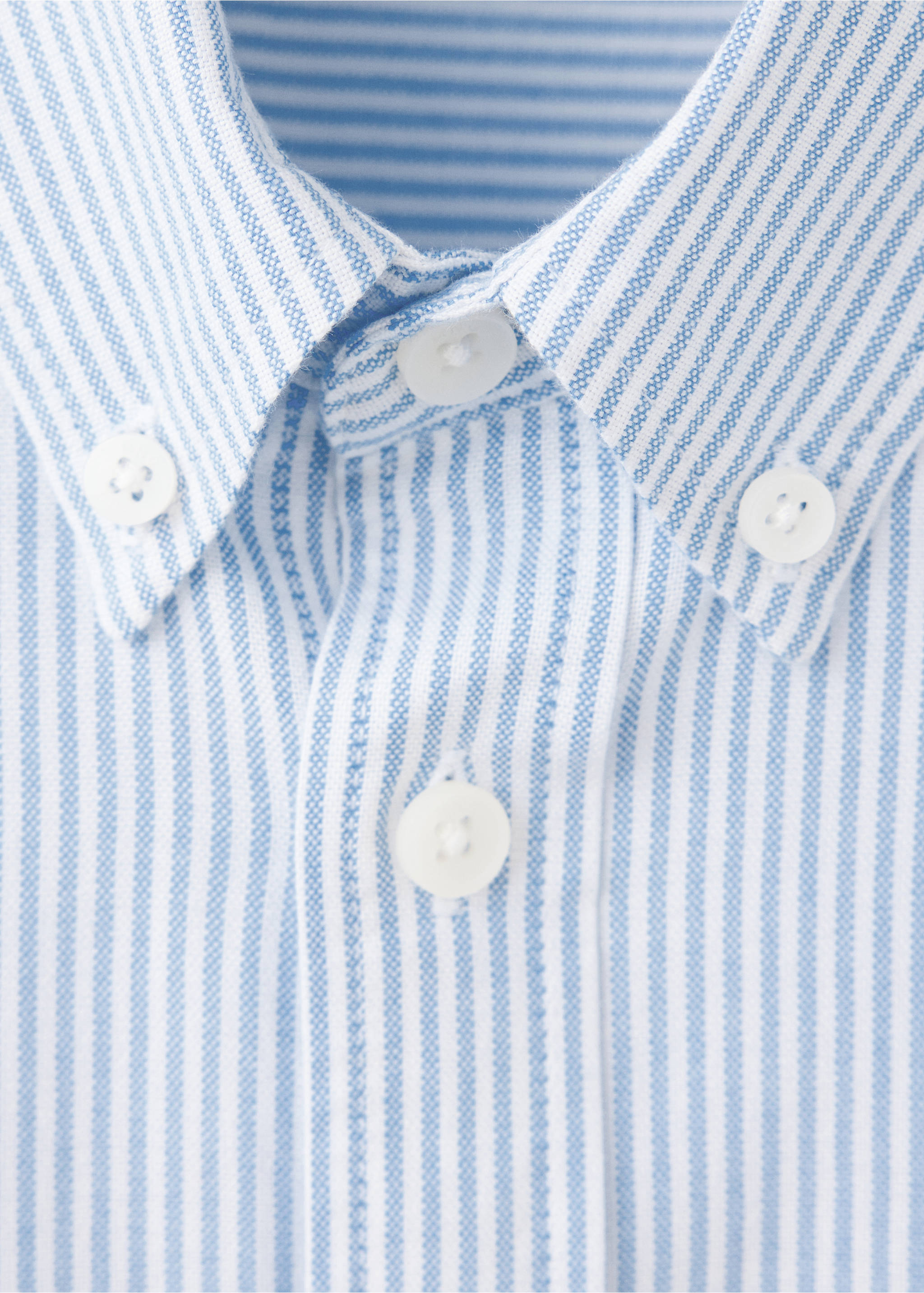 Camisa 100% algodón Oxford - Detalle del artículo 8, Azul celeste. Ref: 37043290-00.